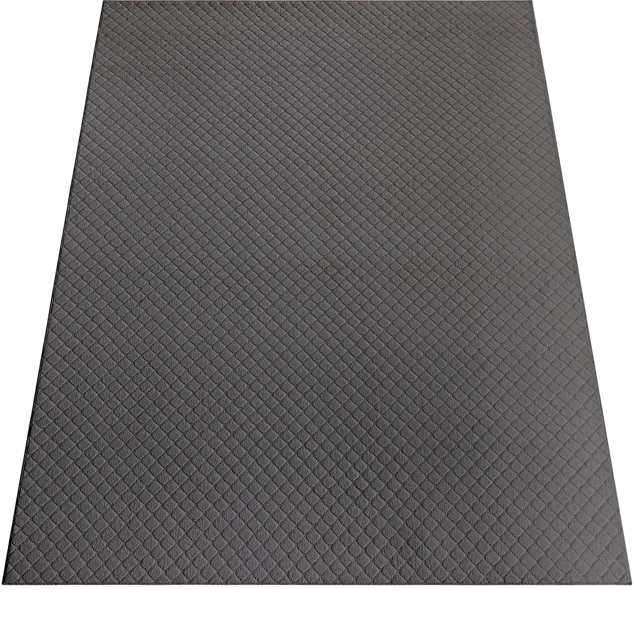 Paco Home Teppich »Rotterdam 591«, rechteckig, 4 mm Höhe, Kurzflor, Uni Farben, Rauten Muster, 3D Effekt, weich & kuschelig