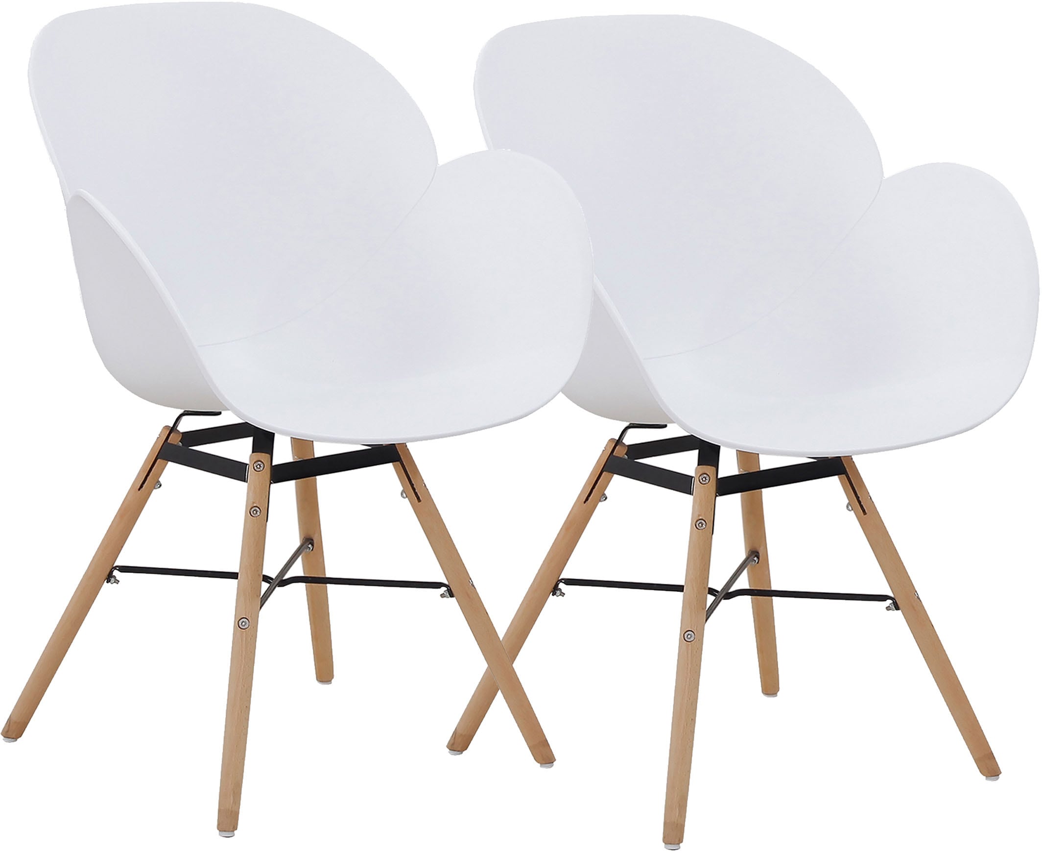 Kayoom 4-Fussstuhl »Stuhl Amalia 110 2er-Set, praktisches Set, bequemer Kunststoffstuhl«, (Set), 2 St., pflegeleicht, abwaschbar, in einem Stück spritzgegossene Sitzfläche
