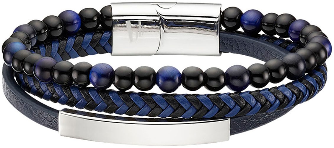 Bruno Banani Lederarmband "Schmuck" mit Tigerauge (synth.)