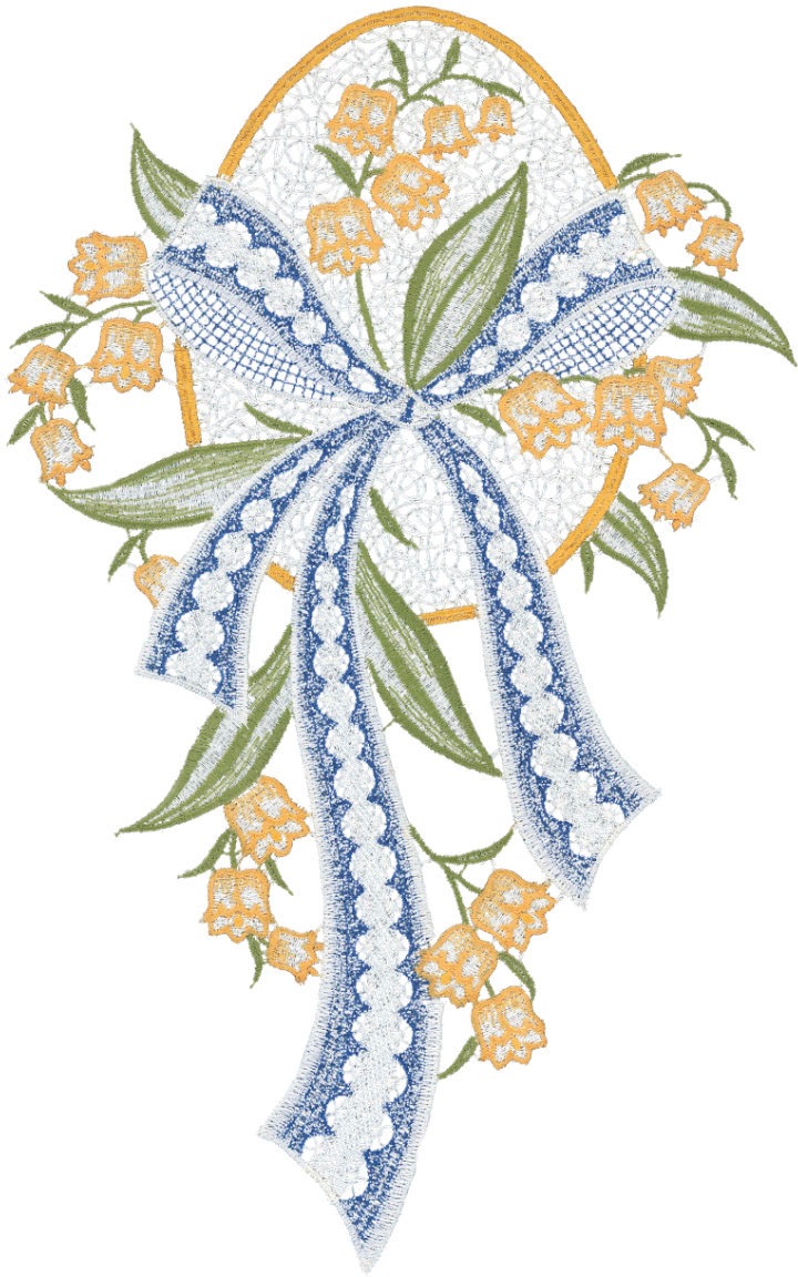 Image of W. Reuter & Sohn - Plauener Spitze® Fensterbild »Fensterbild "Ei mit Schleife" farbig« bei Ackermann Versand Schweiz