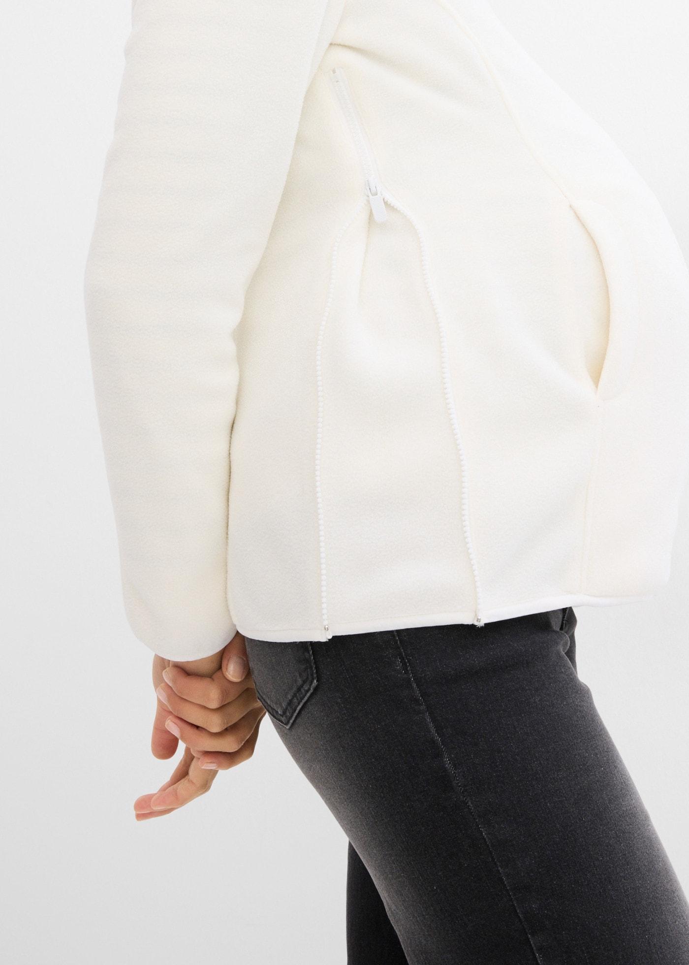 bonprix Umstandsjacke mit zwei Einsätzen für Schwangerschaft und Babytragen, Loose Fit