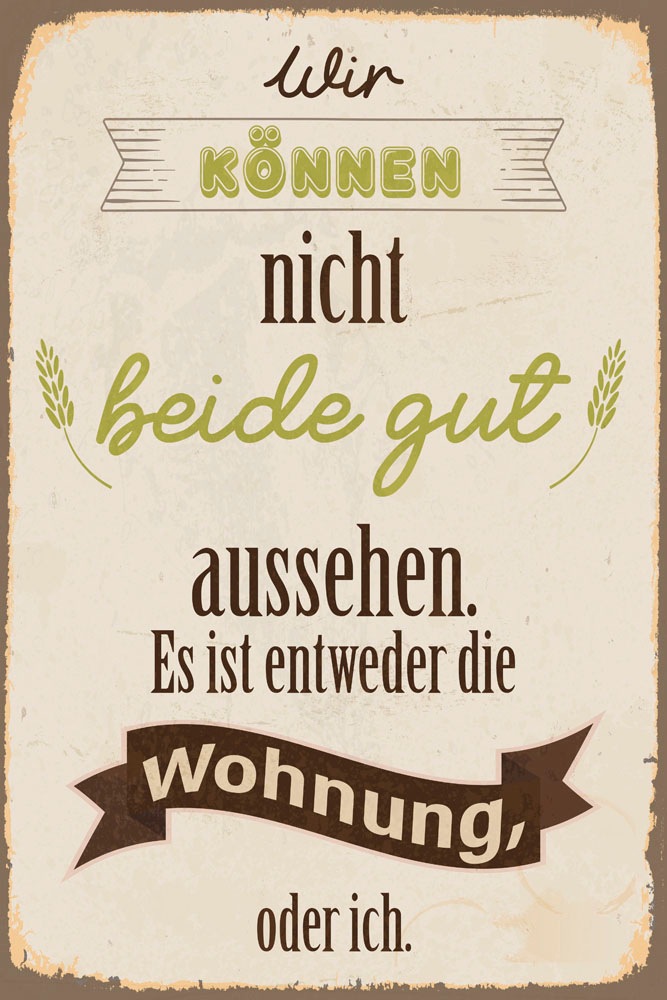 queence Tableau métallique »Looking good« 1 cuis tlg. Stahlschilder