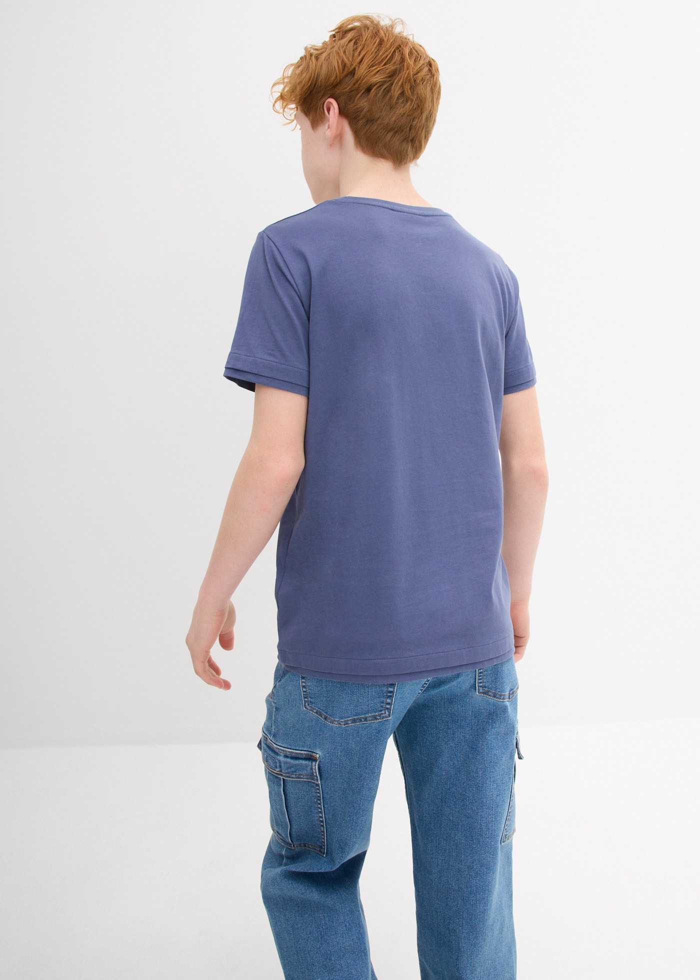 bonprix T-Shirt, 2 Stk. T-Shirt aus reiner Baumwolle (2er Pack)
