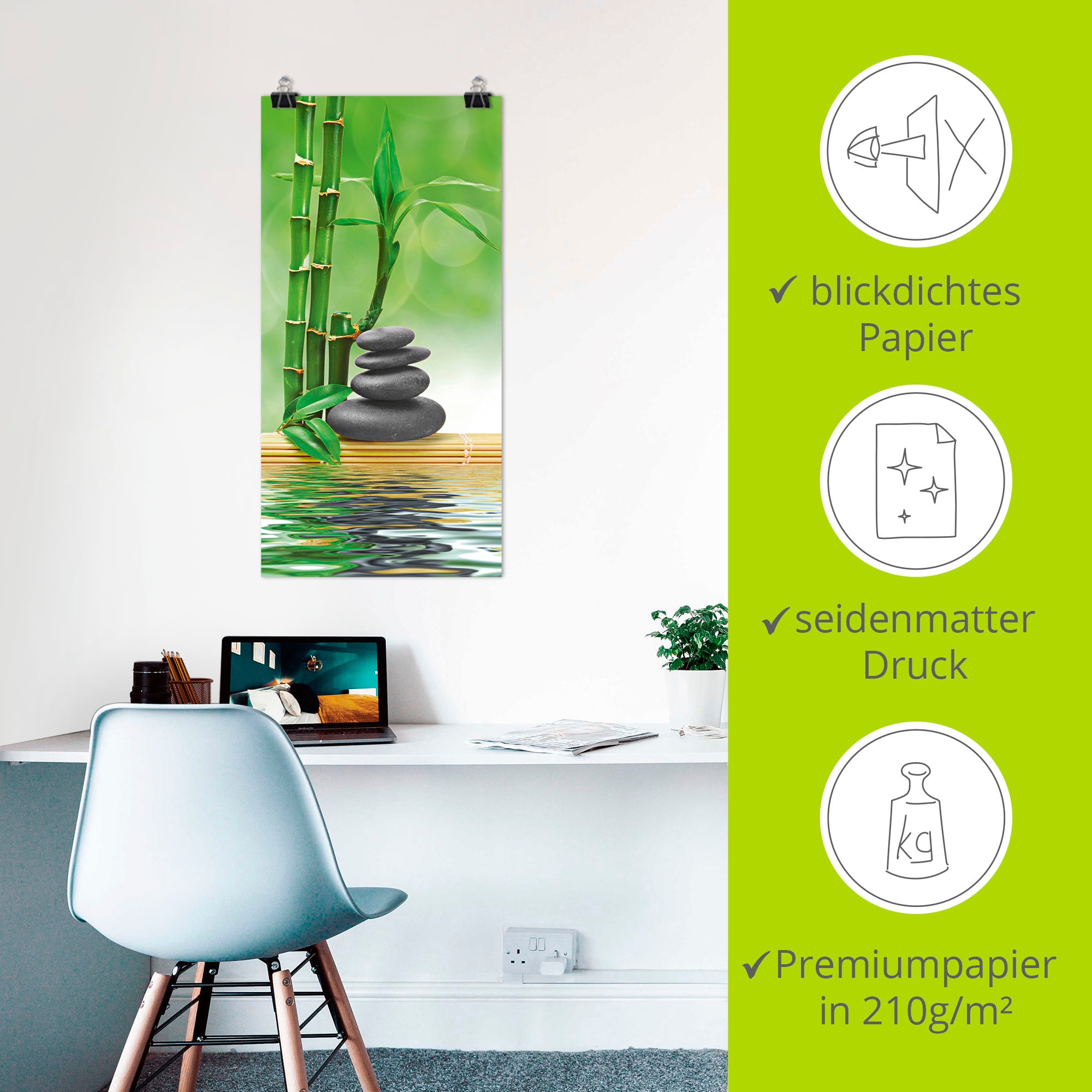 Artland Wandbild »Spa Konzept Zen Basaltsteine«, Zen, (1 St.), als Leinwandbild, Poster, Wandaufkleber in verschied. Grössen