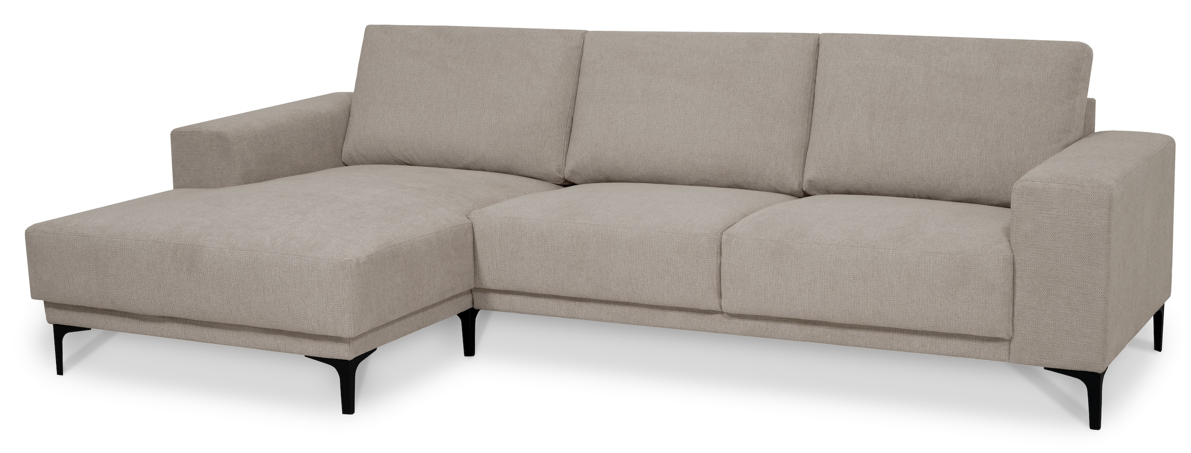 Places of Style Ecksofa »Xander, L-Form,«, Breite 280 cm, Soft-Touch Chenille, schwarze Metallfüsse