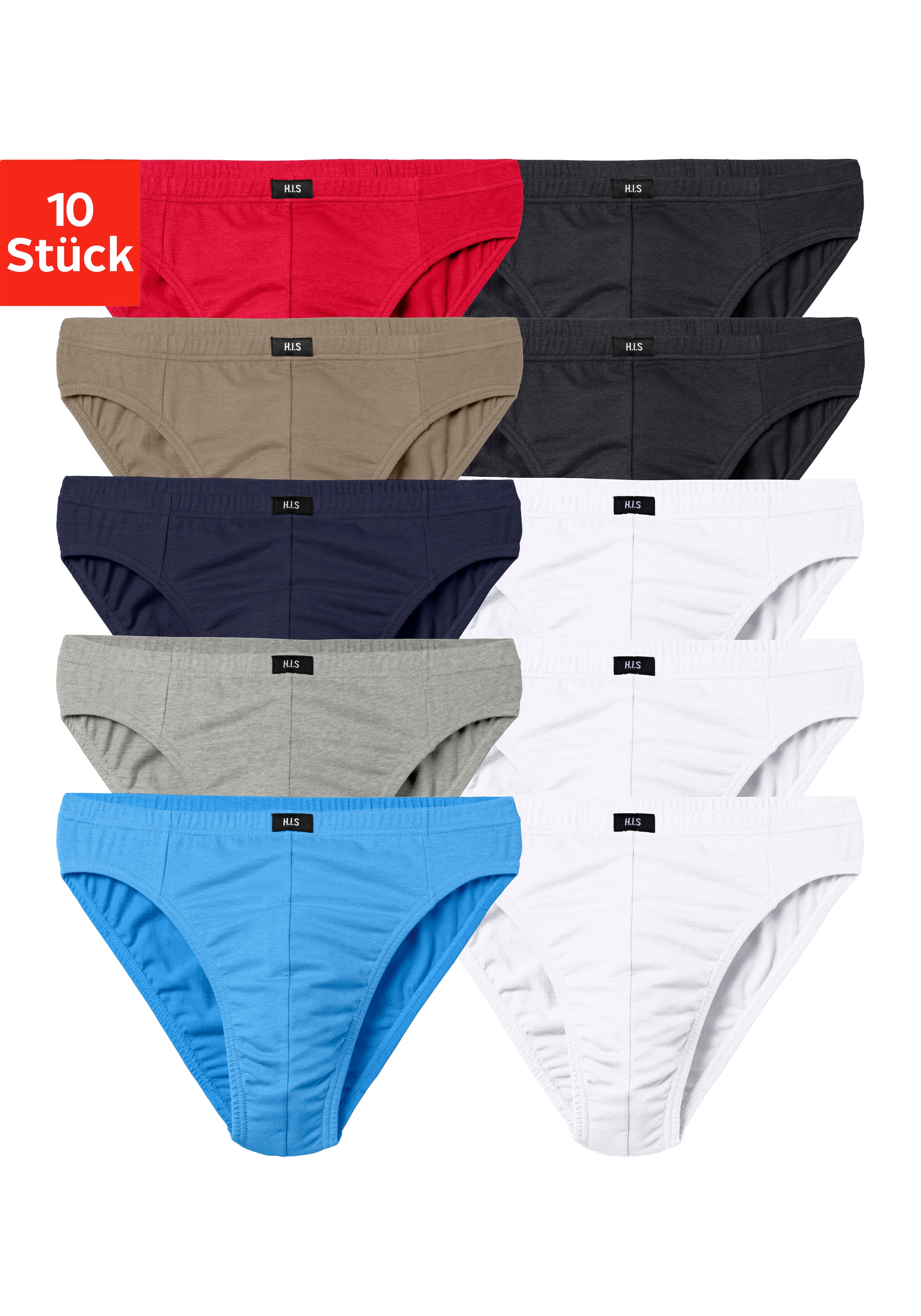 H.I.S Slip "Männer Unterhose" Packung, 10 Stk. in Unifarben