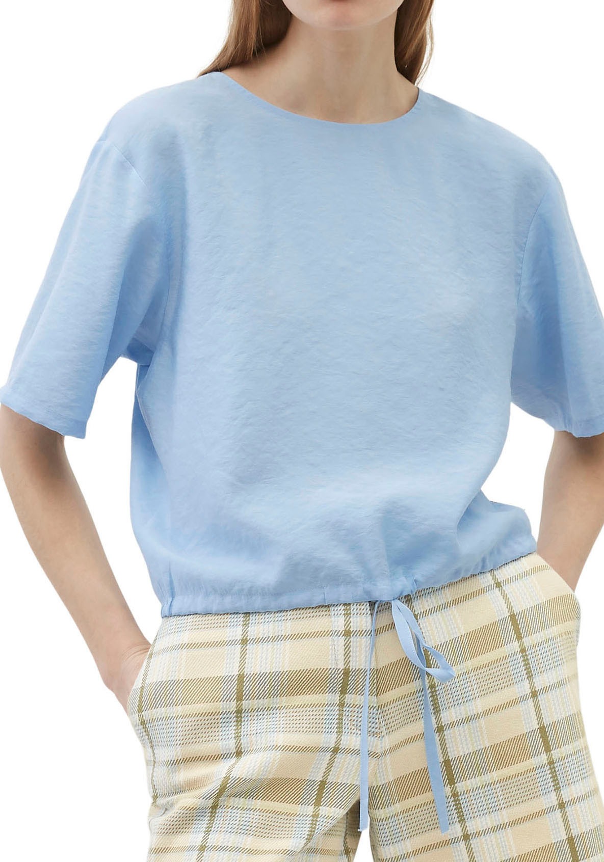 Image of Marc O'Polo DENIM Shirtbluse, überschnittene Schultern und Bindeband in der Taille bei Ackermann Versand Schweiz