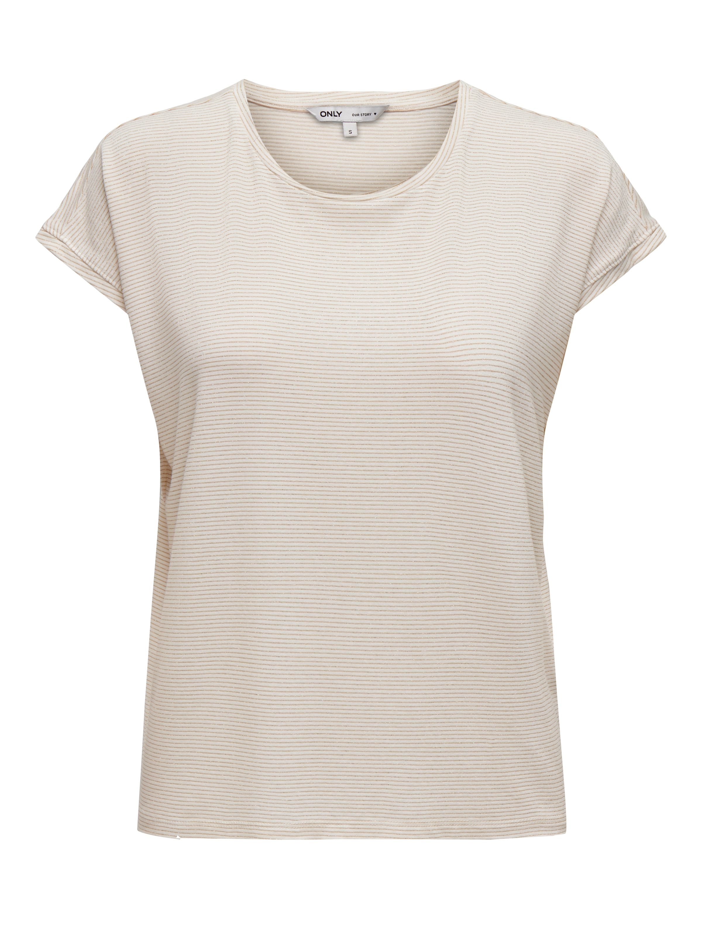 Image of ONLY CARMAKOMA Kurzarmshirt "CARCLAUDIA LIFE S/S GLITTER TOP NOOS"