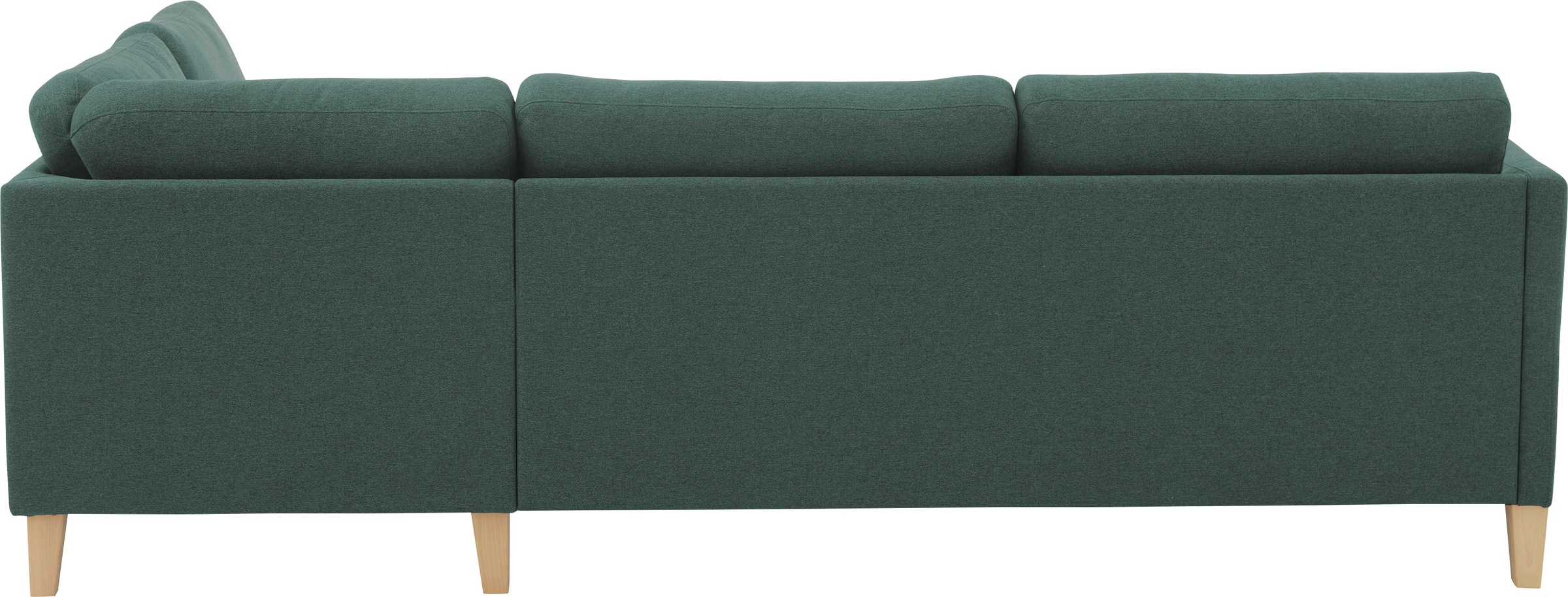 ATLANTIC home collection Ecksofa »Mailo L-Form«, mit Seitentaschen und Ottomane, mit Massivholzfüssen