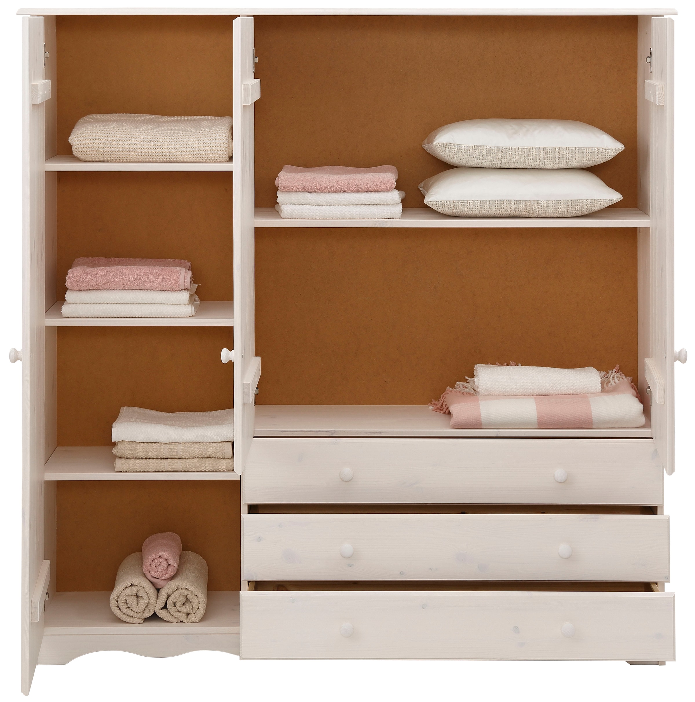 Home affaire Wäscheschrank »Minik« aus schönem massivem Kiefernholz, in unterschiedlichen Farbvarianten