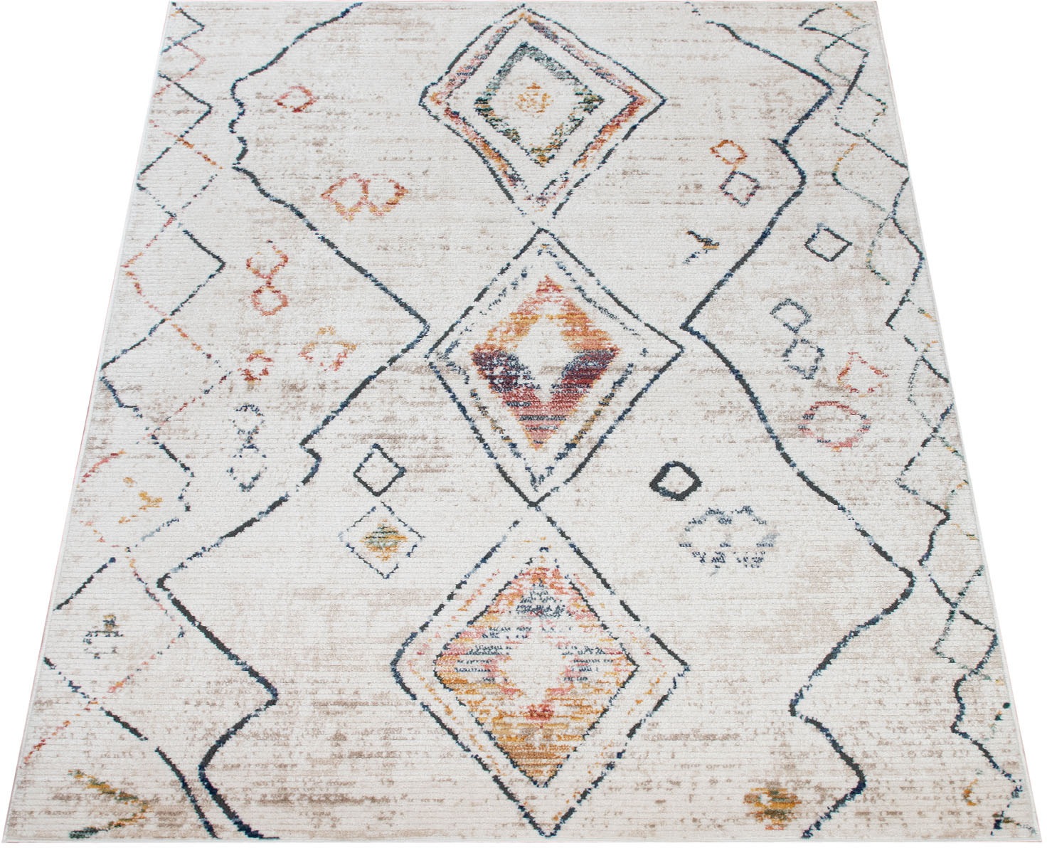 Image of Paco Home Teppich »Kayacik 572«, rechteckig, 8 mm Höhe, Kurzflor, Rauten Muster, ideal im Wohnzimmer & Schlafzimmer bei Ackermann Versand Schweiz