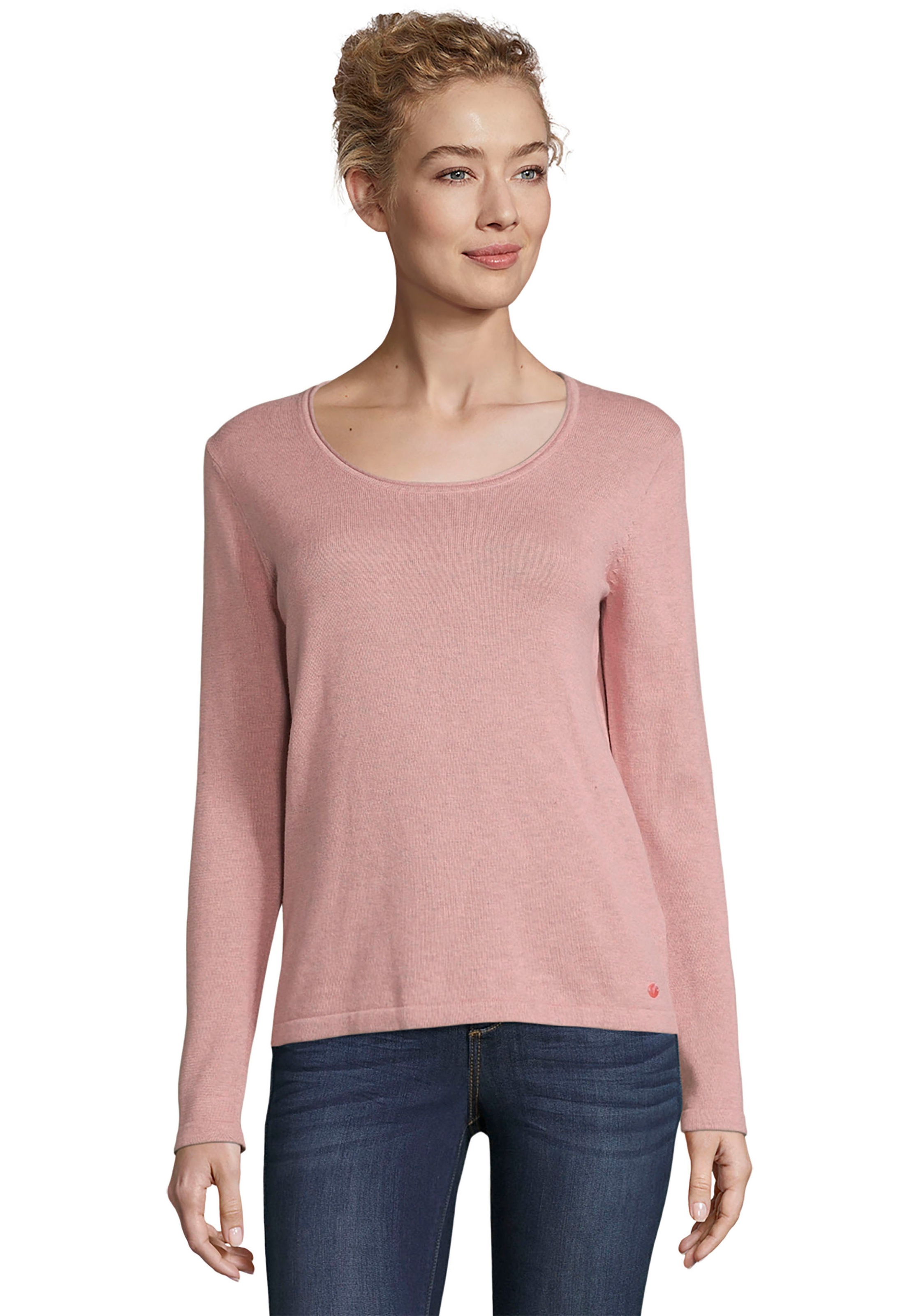 Image of TOM TAILOR Rundhalspullover, mit Rollsaumkante am Ausschnitt bei Ackermann Versand Schweiz