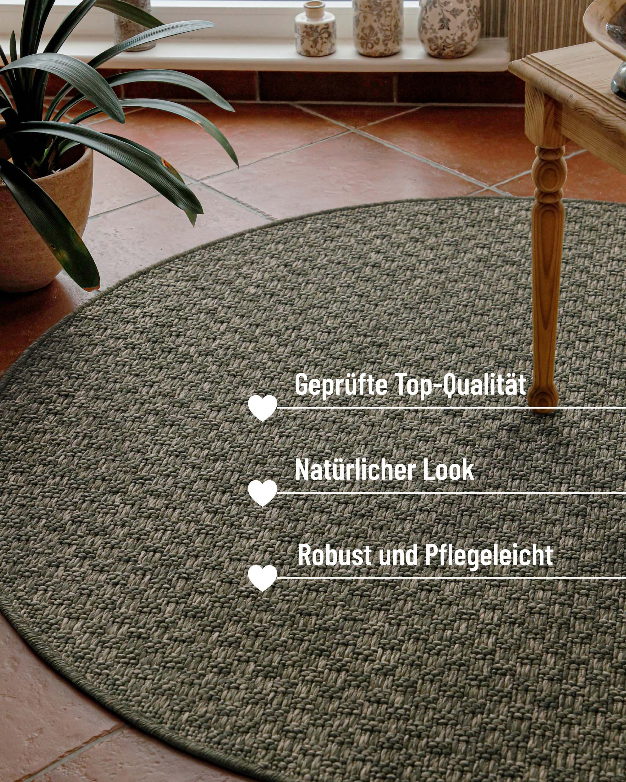 Wecon home Teppich »Miami South Beach« rund 5 mm Höhe In- & Outdoor Teppich, wetterfest, kariert, Balkon, pflegeleicht