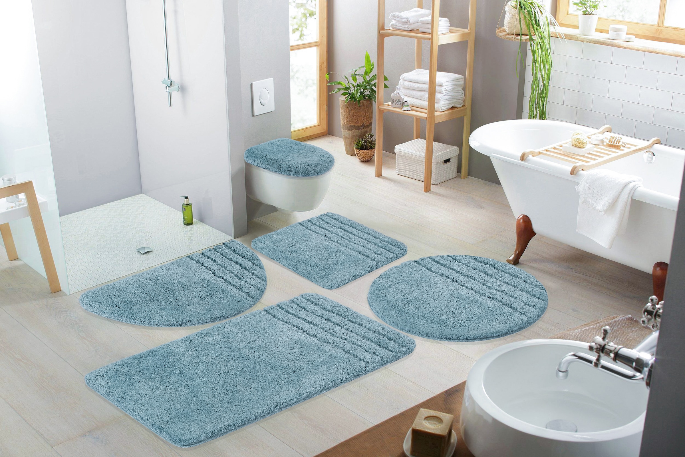 Möve Tapis de bain »Loft, Badvorleger, Badezimmer Teppich« Höhe 30 mm Badteppich, Badematten auch als 2 teiliges Set & rund
