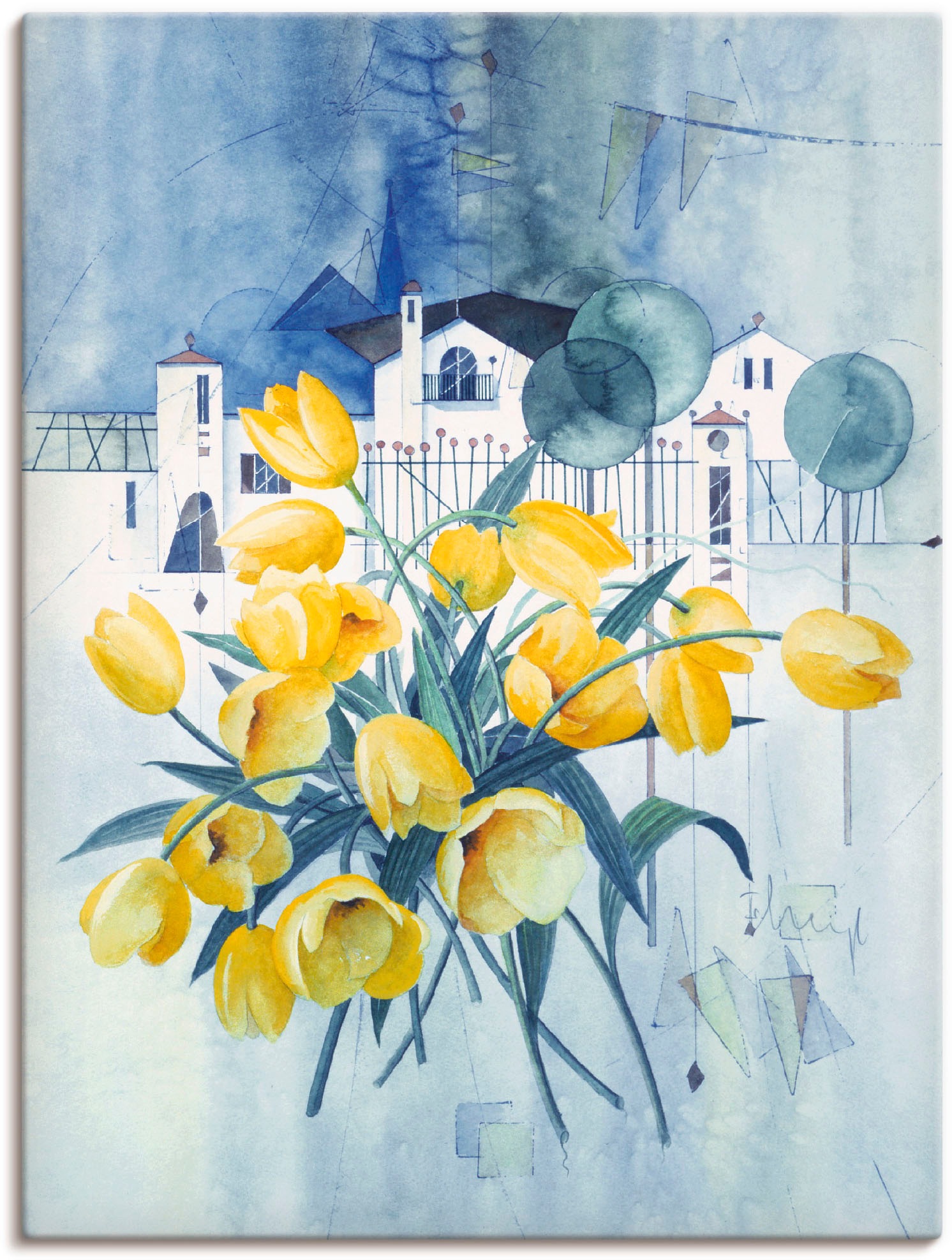 Image of Artland Wandbild »Stilleben mit Oliven«, Blumen, (1 St.), in vielen Grössen & Produktarten -Leinwandbild, Poster, Wandaufkleber / Wandtattoo auch für Badezimmer geeignet bei Ackermann Versand Schweiz