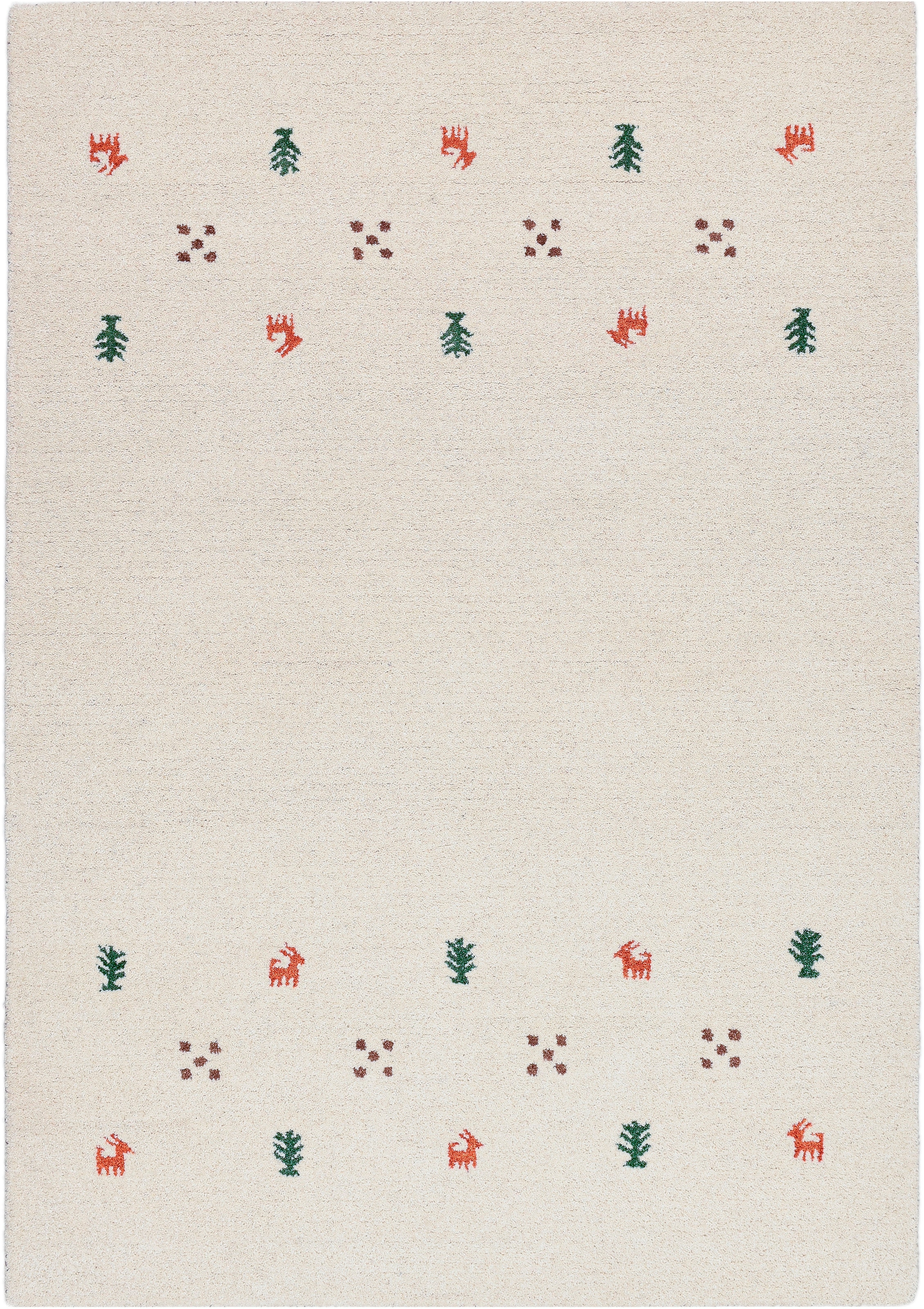 THEKO Wollteppich »Gabbeh Motiv, Handweb Teppich, Tiermotiv, reine Wolle, handgewebt«, rechteckig, 14 mm Höhe, reine Wolle, handgewebt, Wohnzimmer, Schlafzimmer, Esszimmer