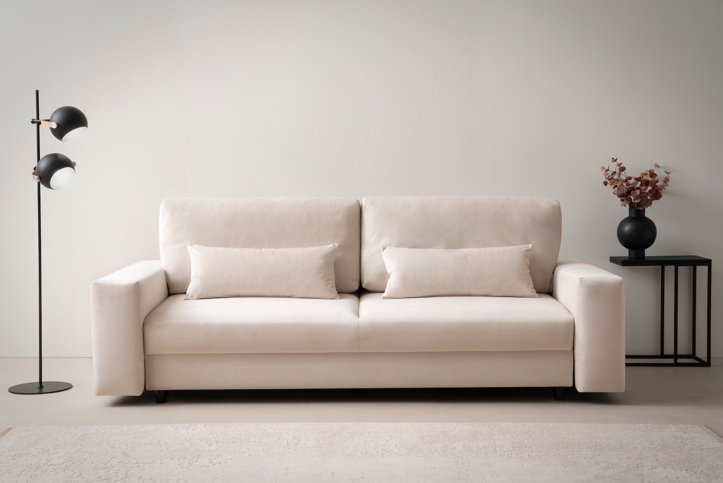 LeGer Home by Lena Gercke Schlafsofa »Imoga, Polster mit Schlaffunktion, 3-Sitzer Sofa, Couch mit Bettkasten«, in modernen Farben und Stoffen, Bettfunktion, Liegefläche: 200x150 cm