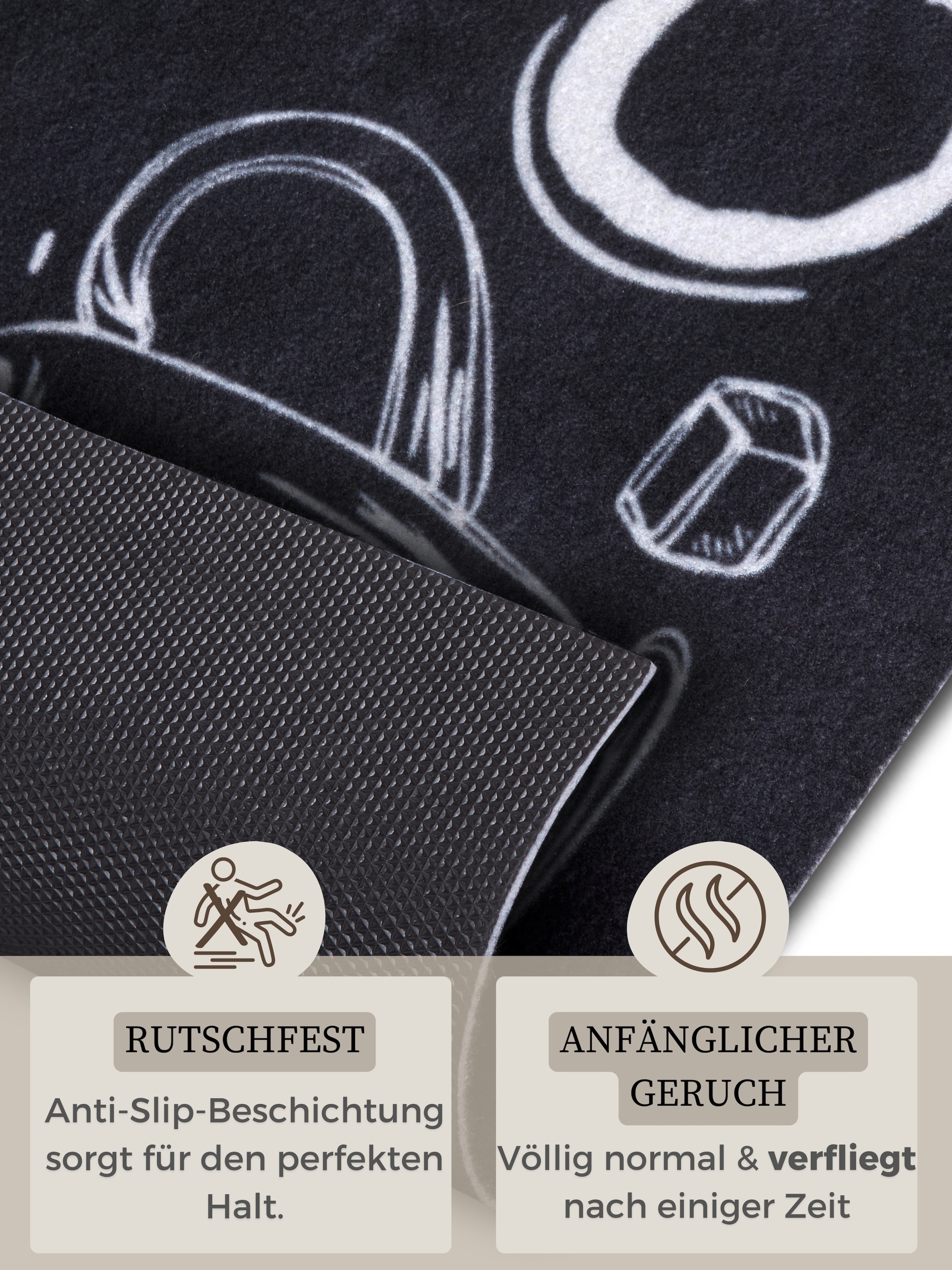 HANSE Home Küchenläufer »Cup Of Coffee«, rechteckig, 3 mm Höhe, Läufer, Rutschfest, Küchenteppich, Küche, Teppich, Pflegeleicht
