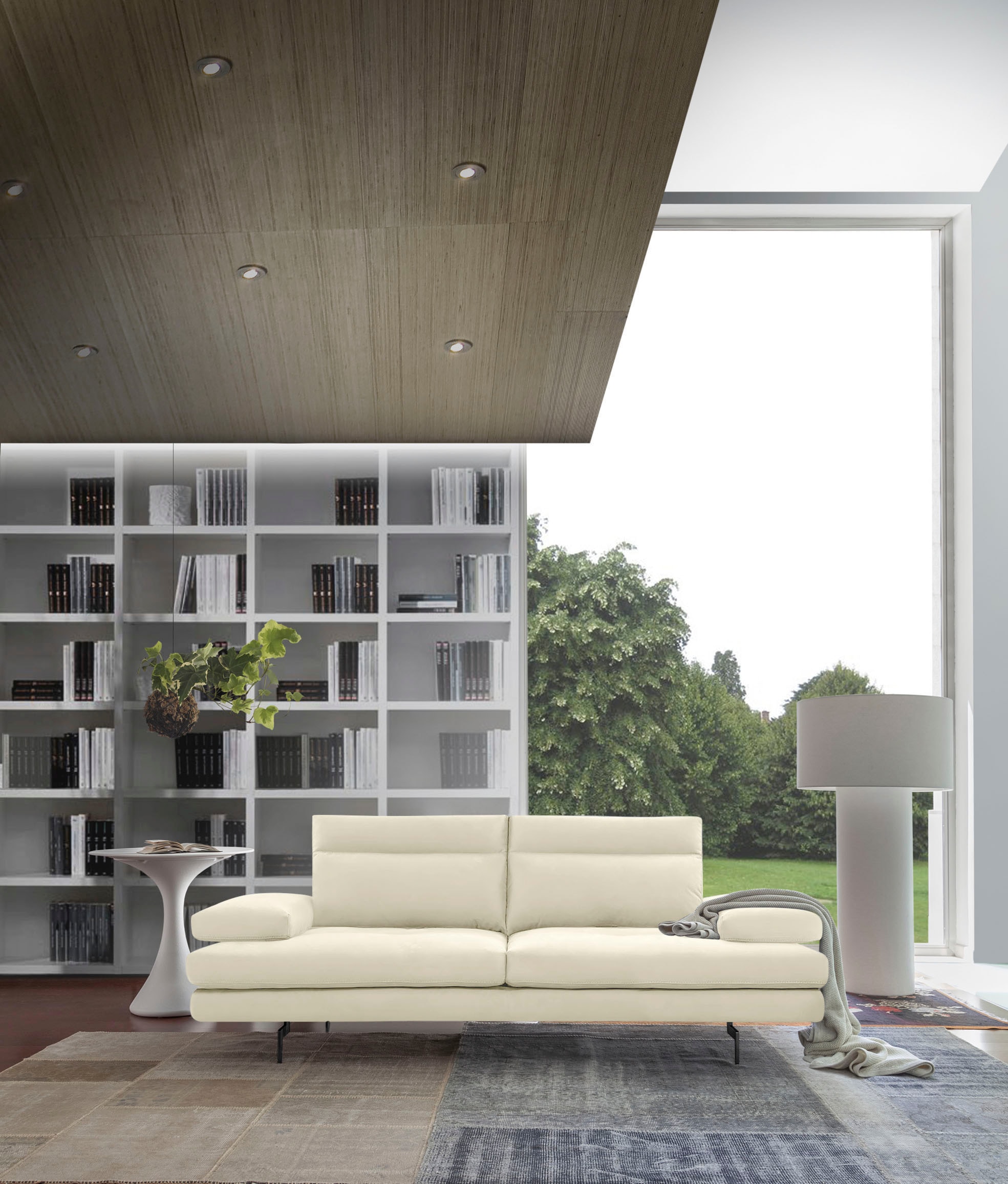 CALIA ITALIA 3,5-Sitzer »Toby Wing, italienisches Designsofa, super bequem, Megasofa«, inkl. Sitztiefenverstellung und Armteilfunktion, Füsse in Schwarz matt