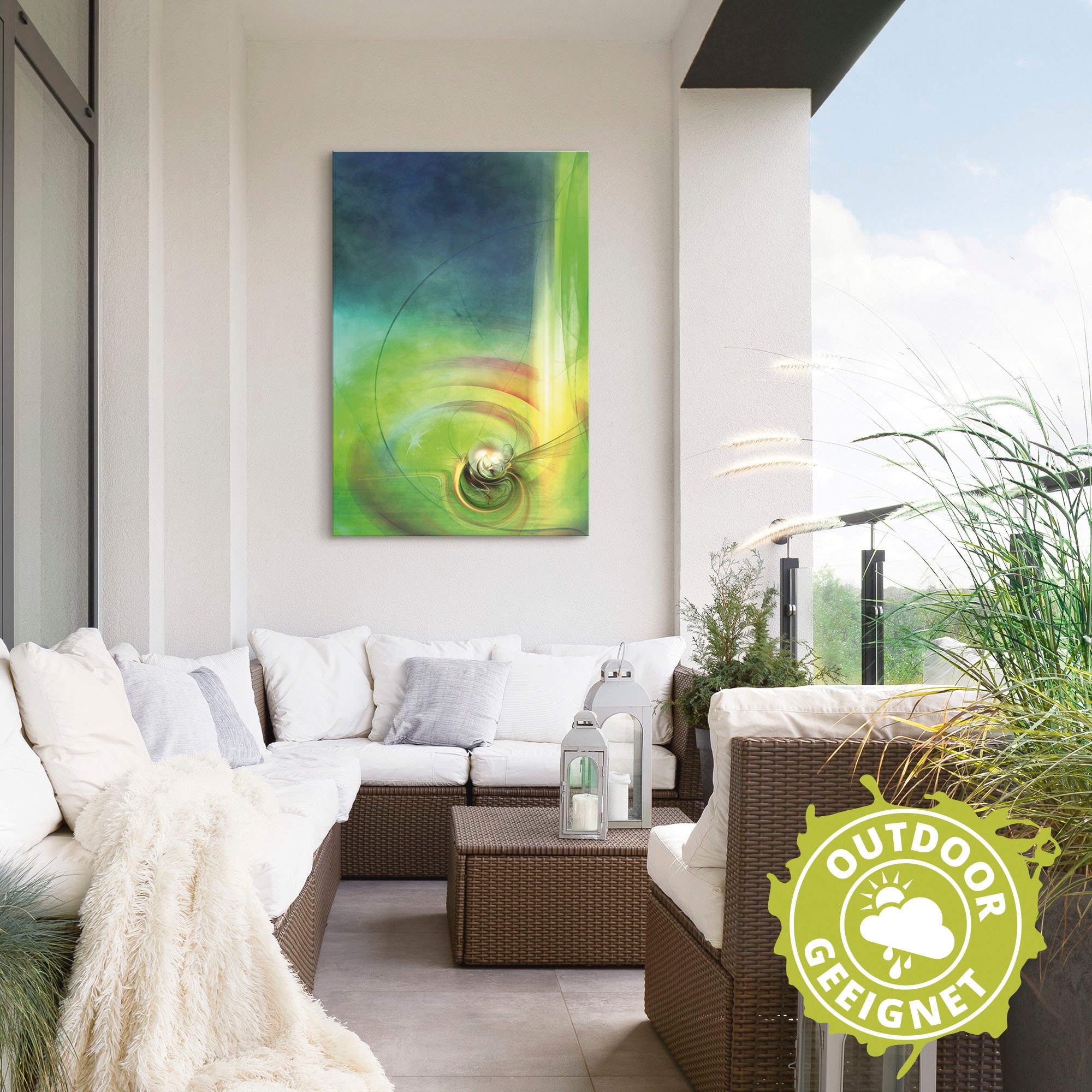 Artland Alu-Dibond-Druck »Abstraktes Spiel CB« Muster 1 Stk. tlg. für Innen- und Aussenbereich geeignet, Outdoorbild