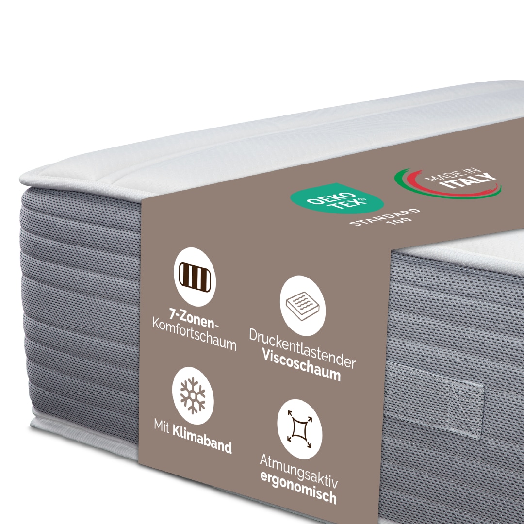Image of DI QUATTRO Visco-Matratze "Matratze Boxspringlook, integrierter Topper, in 90x200 cm erhältlich" 30 cm hoch Raumgewicht: 30 kg/m³ 1 Stk. tlg. Matratze in 90x200 und 140x200 cm erhältlich, extrahohe Matratze