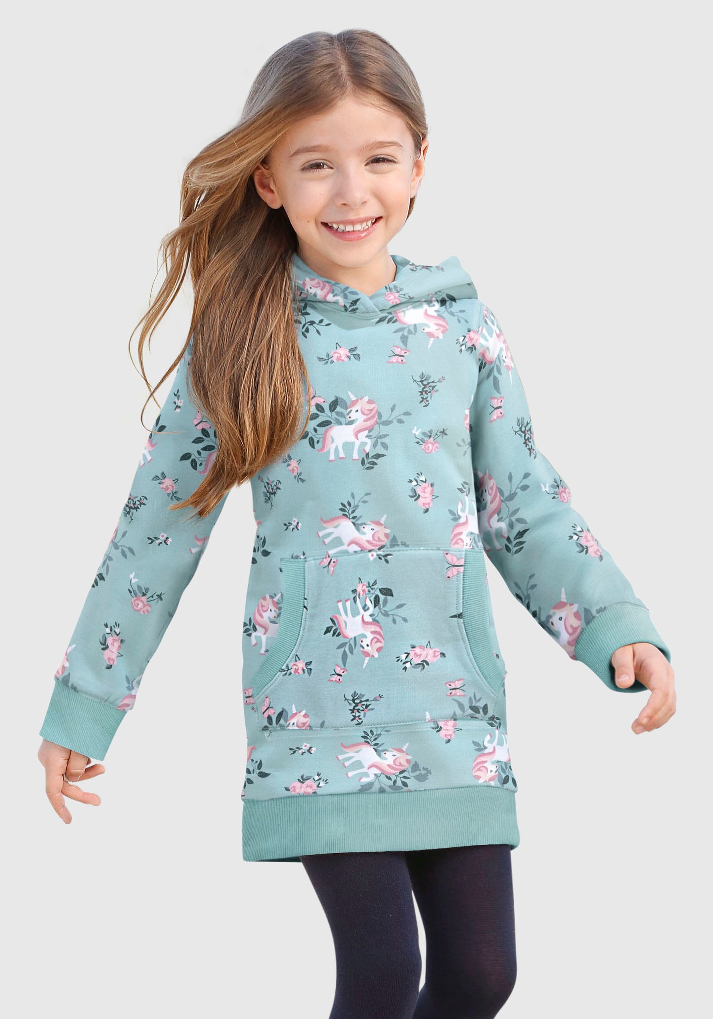 Image of KIDSWORLD Sweatkleid »Einhorn«, mit Kapuze bei Ackermann Versand Schweiz