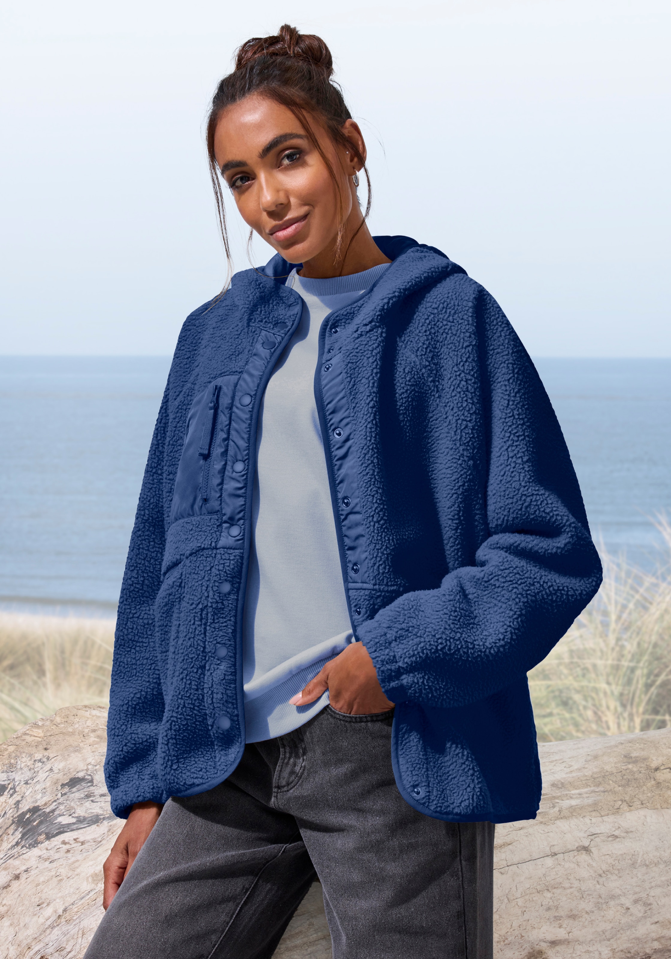 Vivance Active by Lascana Veste polaire avec manches chauve-souris
