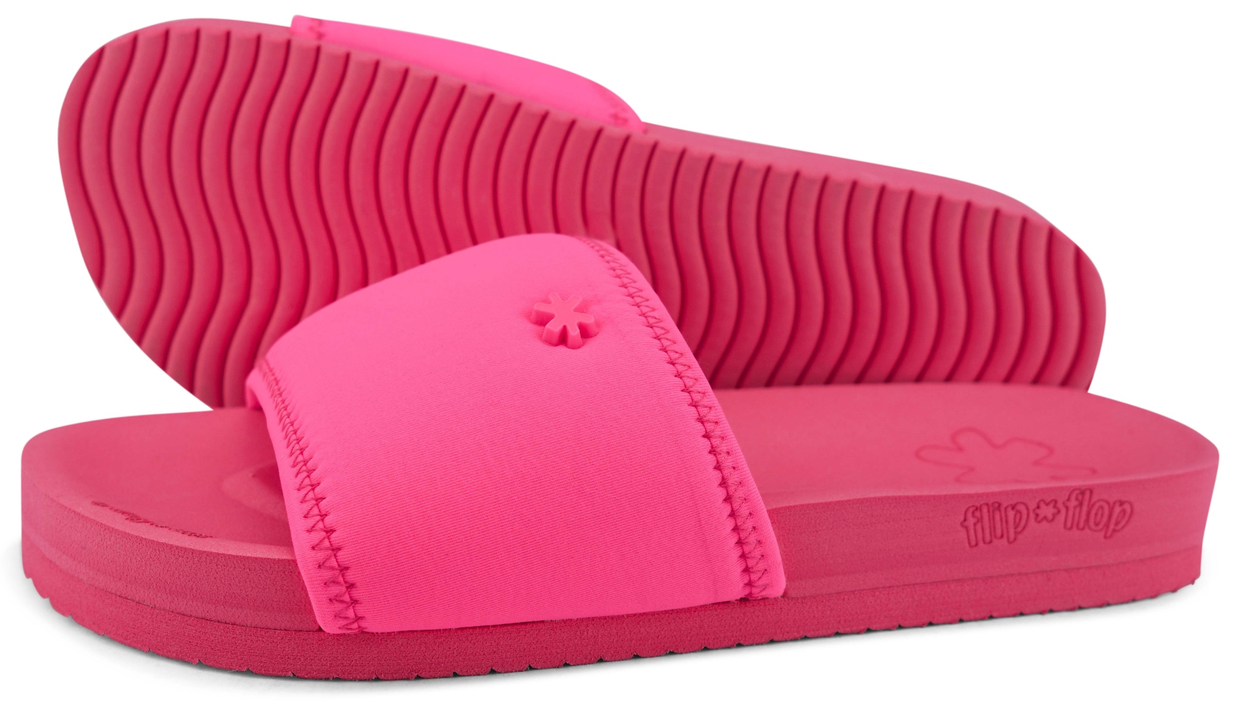 Flip Flop Pantolette »pool*neo flower«, Sommerschuh, Schlappen, Badeschuh mit breiter Bandage