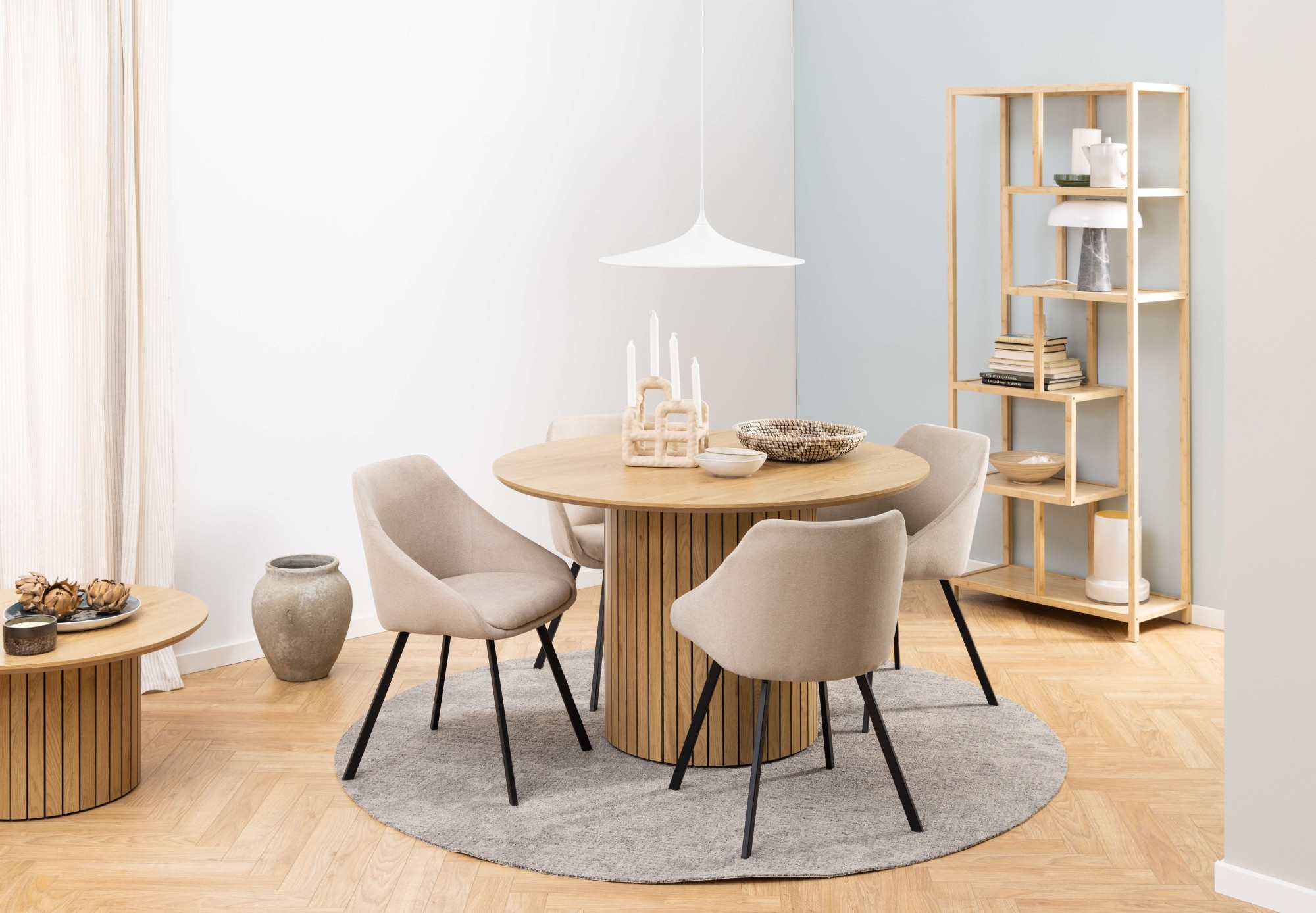 ACTONA GROUP Esstisch »Yale« Tisch, Esstisch, OTTOs Choice,  Esszimmertisch, Wildeichenoptik, Lamellenfuss, braun, rund, Ø: 120 cm