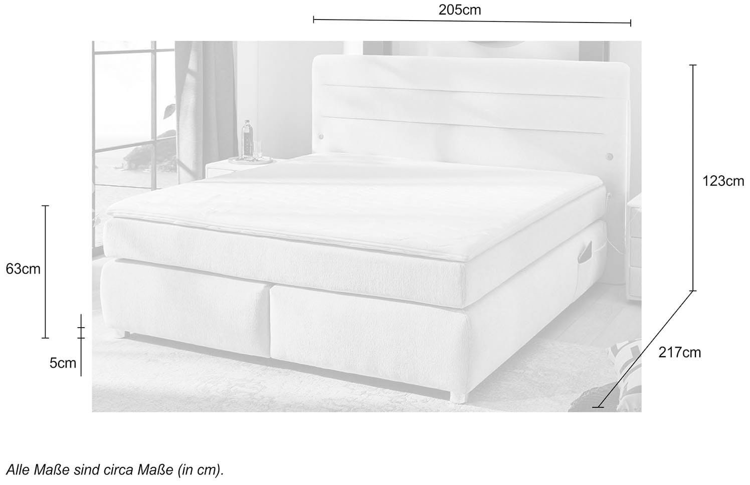 Jockenhöfer Gruppe Lit boxspring »Livia« incluant éclairage LED, 4 ports de charge USB, matelas TTFK 7 zones