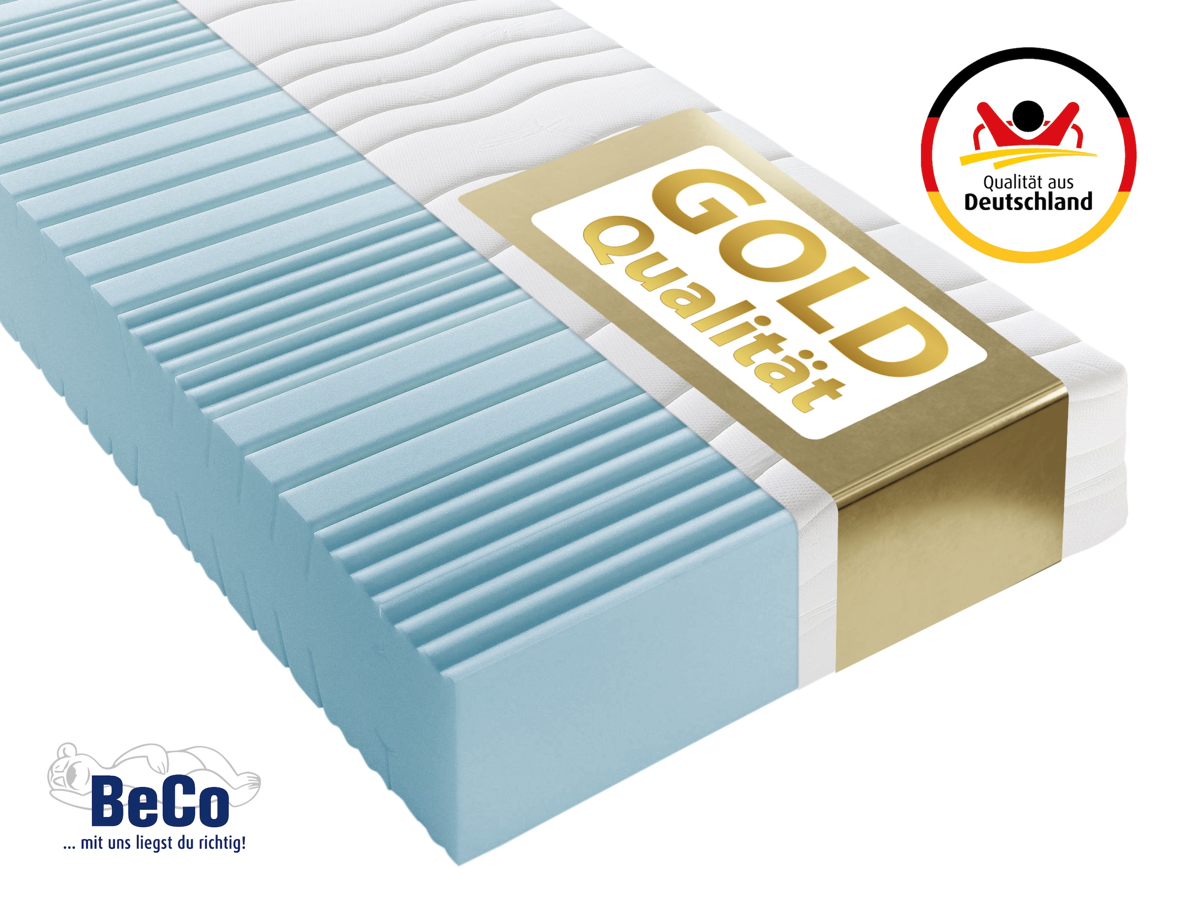 Beco Matelas mousse confort »Grand Majestic GOLD Komfortmatratze für exklusive Schlafqualität« 32 cm hoch Raumgewicht: 30 kg/m³ 1 cuis tlg. luxe 32 cm, 7 zones ergonomiques, matelas réversible, aussi 140x200