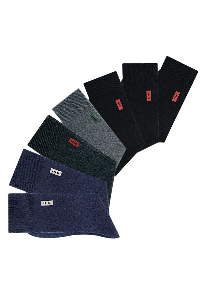 H.I.S Basicsocken, (Packung, 7 Paar), in angenehmer Baumwollqualität