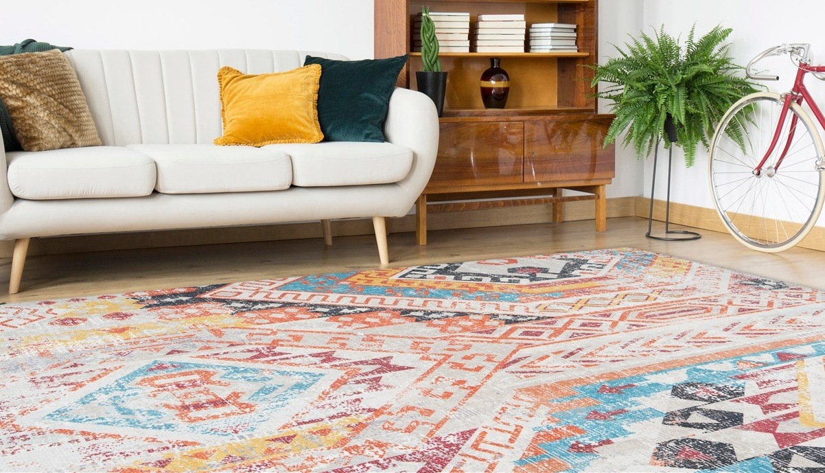 Image of calo-deluxe Teppich "Emin 600" rechteckig 10 mm Höhe reine Baumwolle, Wohnzimmer