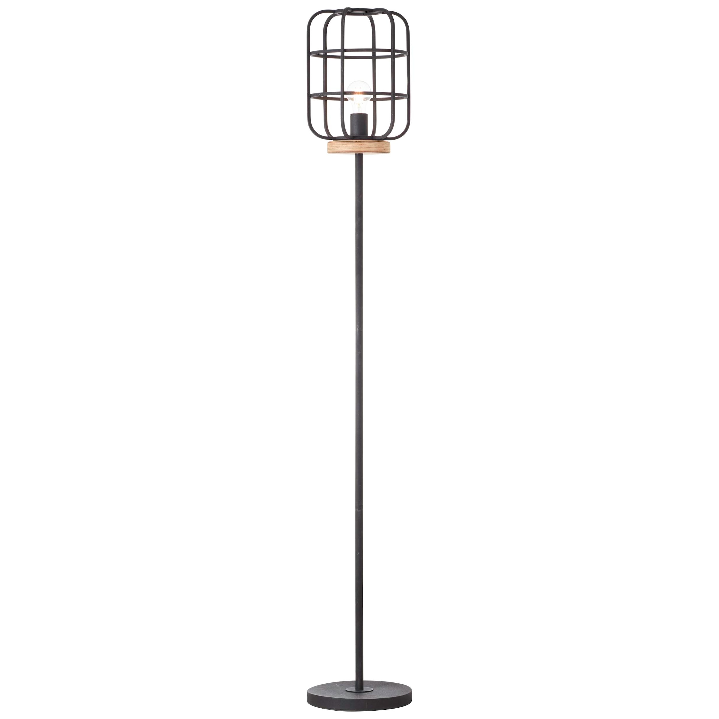 Brilliant Stehlampe »Gwen«, 1 flammig-flammig, 163 cm Höhe, Ø 25 cm, E27, Metall/Holz, antik holz/schwarz korund
