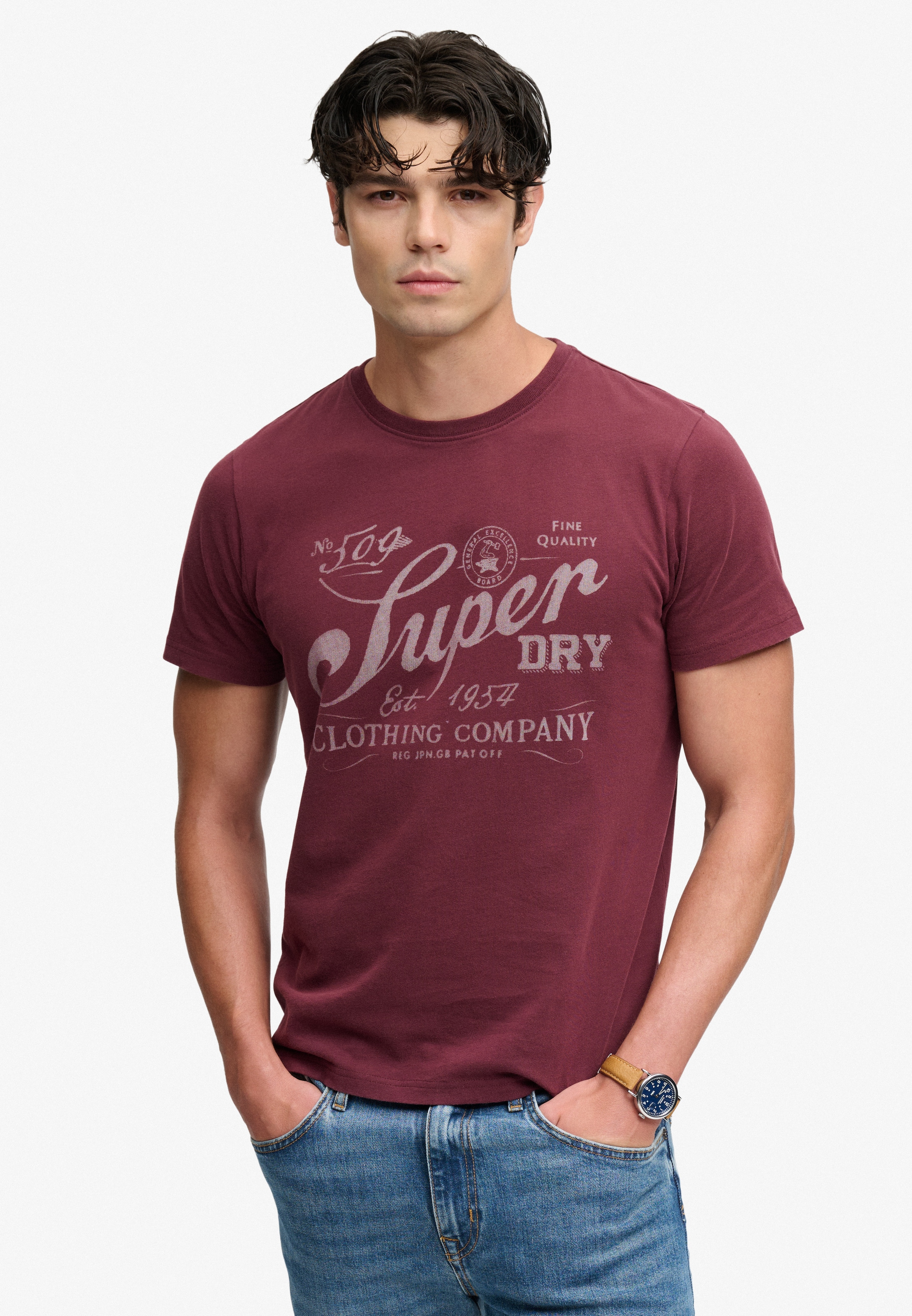 Superdry Rundhalsshirt »VINTAGE WORKWEAR PRINT TEE« Baumwolle, relaxed fit