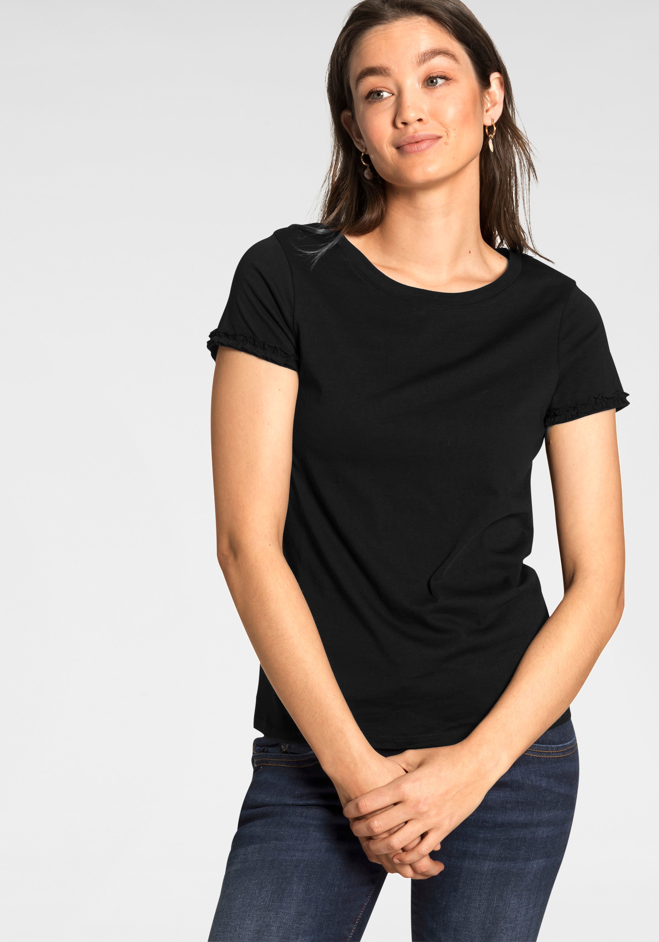 Image of AJC T-Shirt, mit feiner Raffung am Arm - NEUE KOLLEKTION bei Ackermann Versand Schweiz