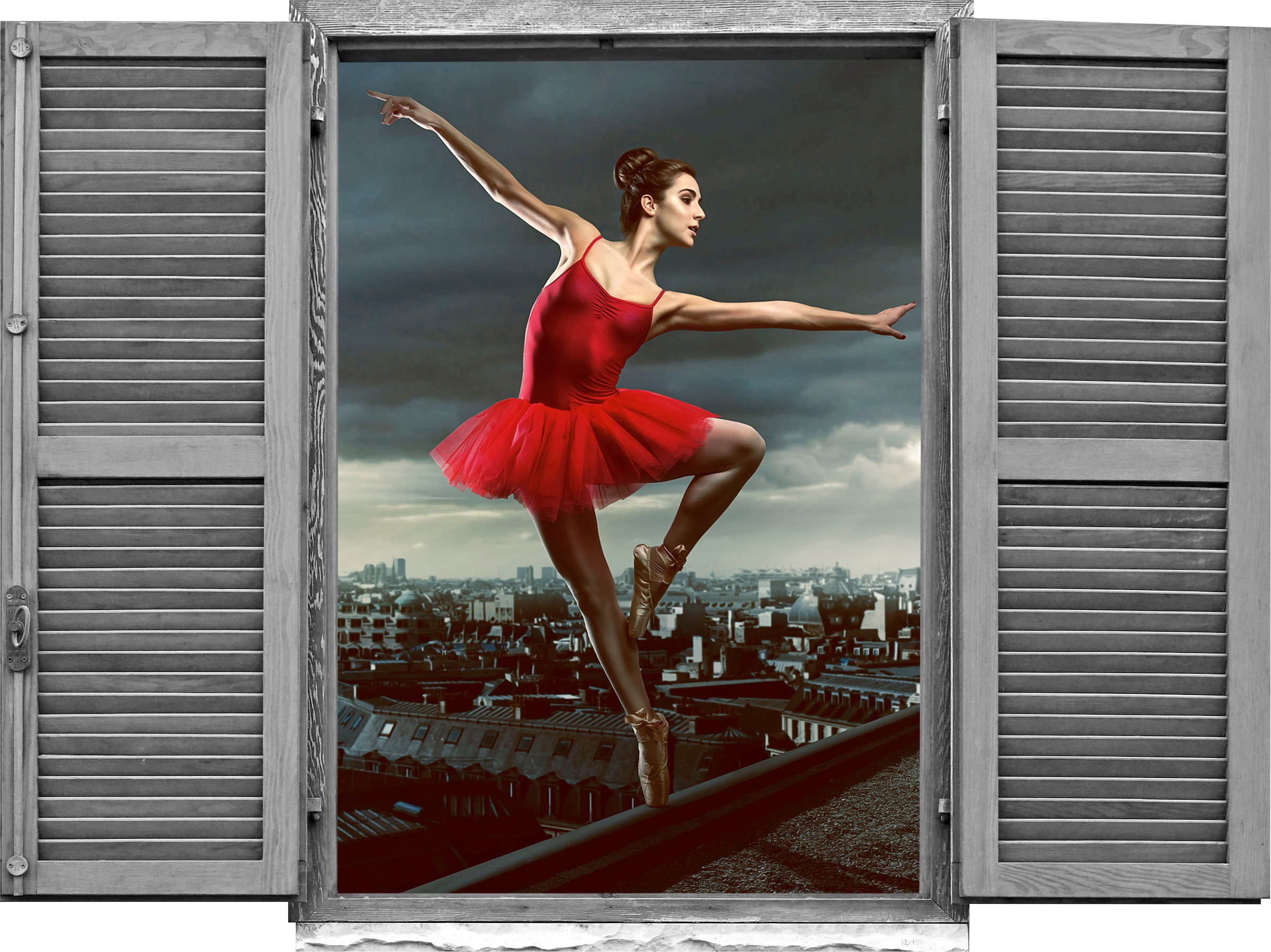 Image of queence Wandtattoo "Tänzerin" Wandsticker, Wandbild, selbstklebend, 3D, Fenster