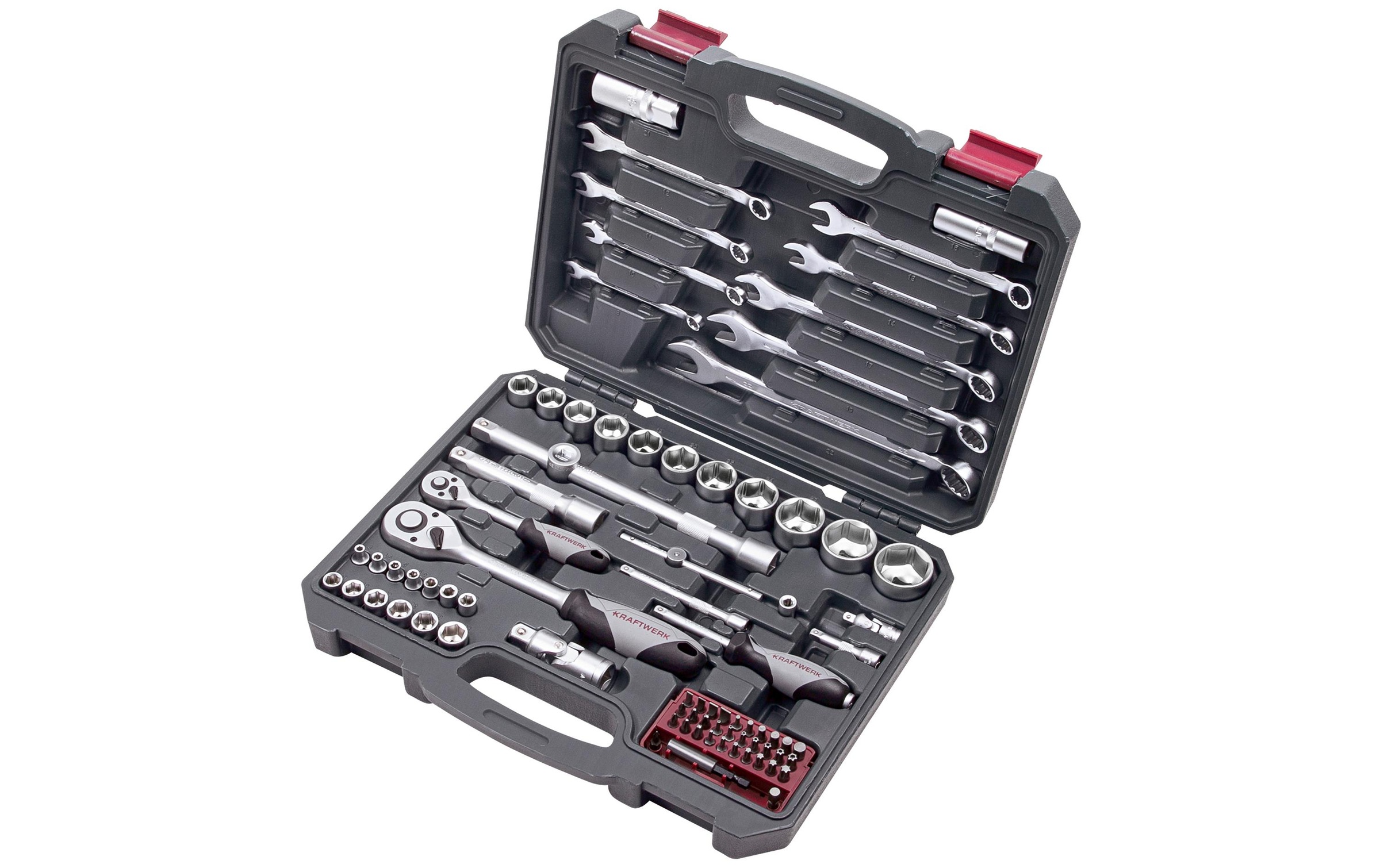 Image of Kraftwerk Steckschlüssel "Basic 1/4"+1/2 80-teilig" Set, 80 Stk. tlg.