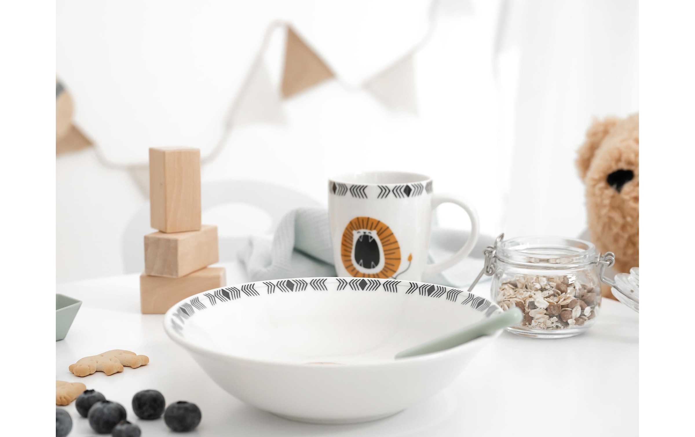 CreaTable Set de vaisselle pour enfants »Safari 3-teiliges Geschirrset«