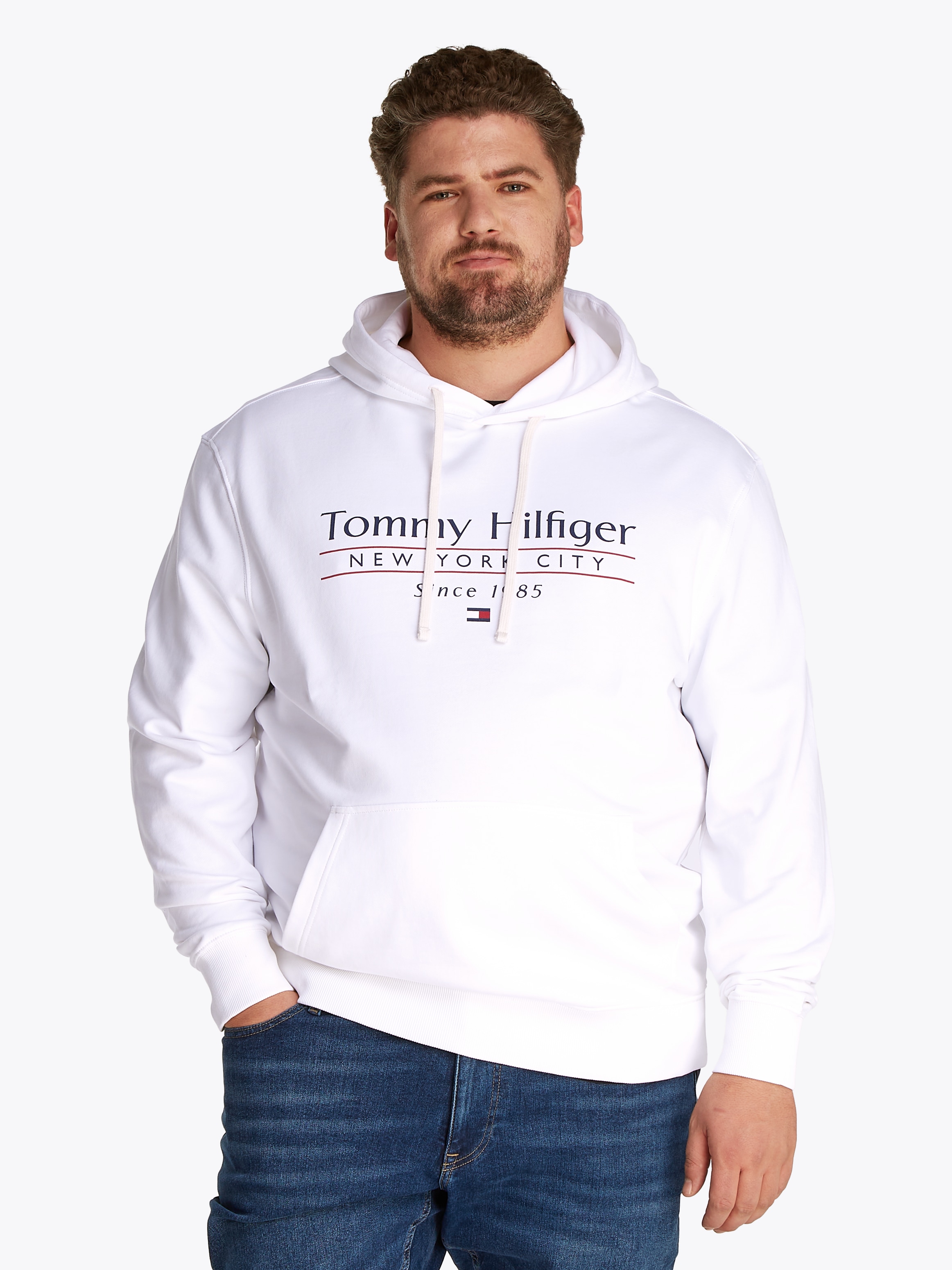 Tommy Hilfiger Big & Tall Kapuzensweatshirt »BT-HILFIGER CENTER STACK HOODY-B«, Grosse Grössen