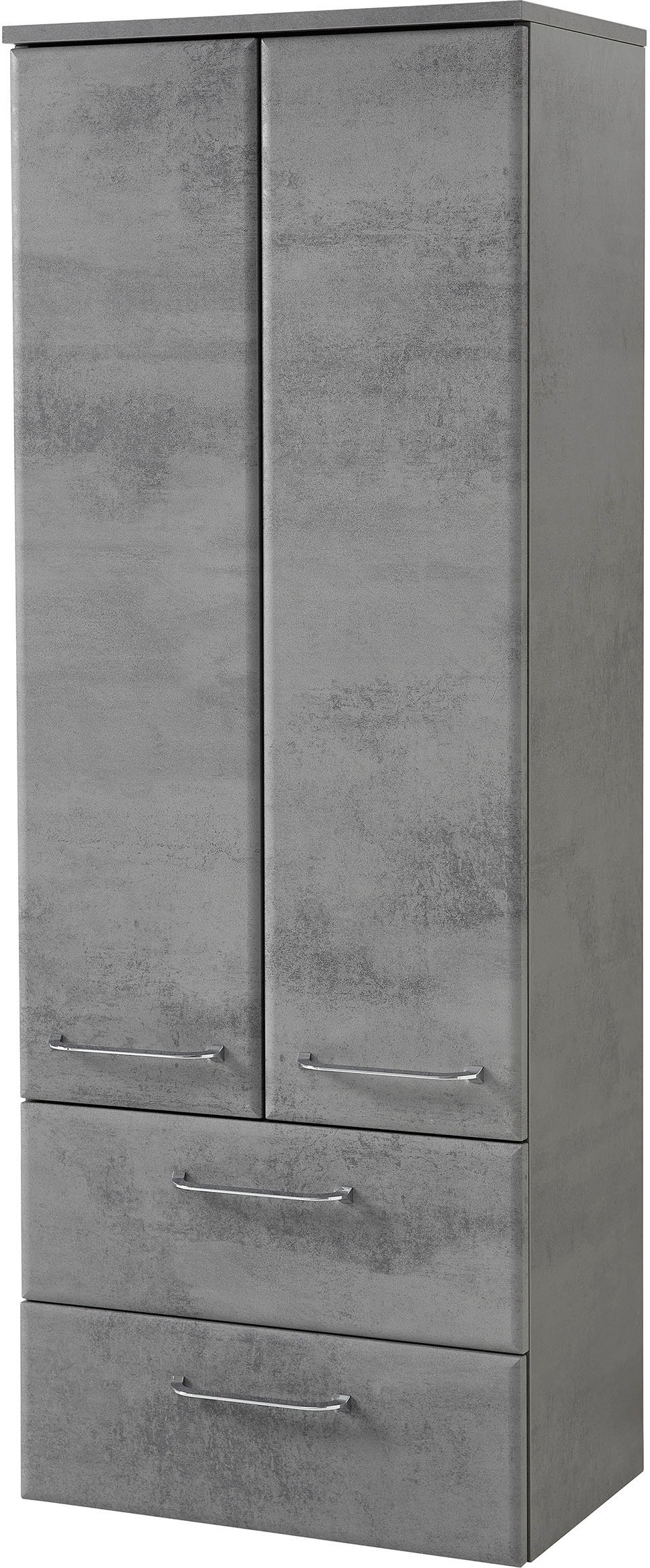 Image of Saphir Midischrank "Quickset 945 Badschrank 50 cm breit, 2 Türen, 2 Schubladen" Badezimmer-Midischrank inkl. Türdämpfer, Griffe in Chrom glänzend
