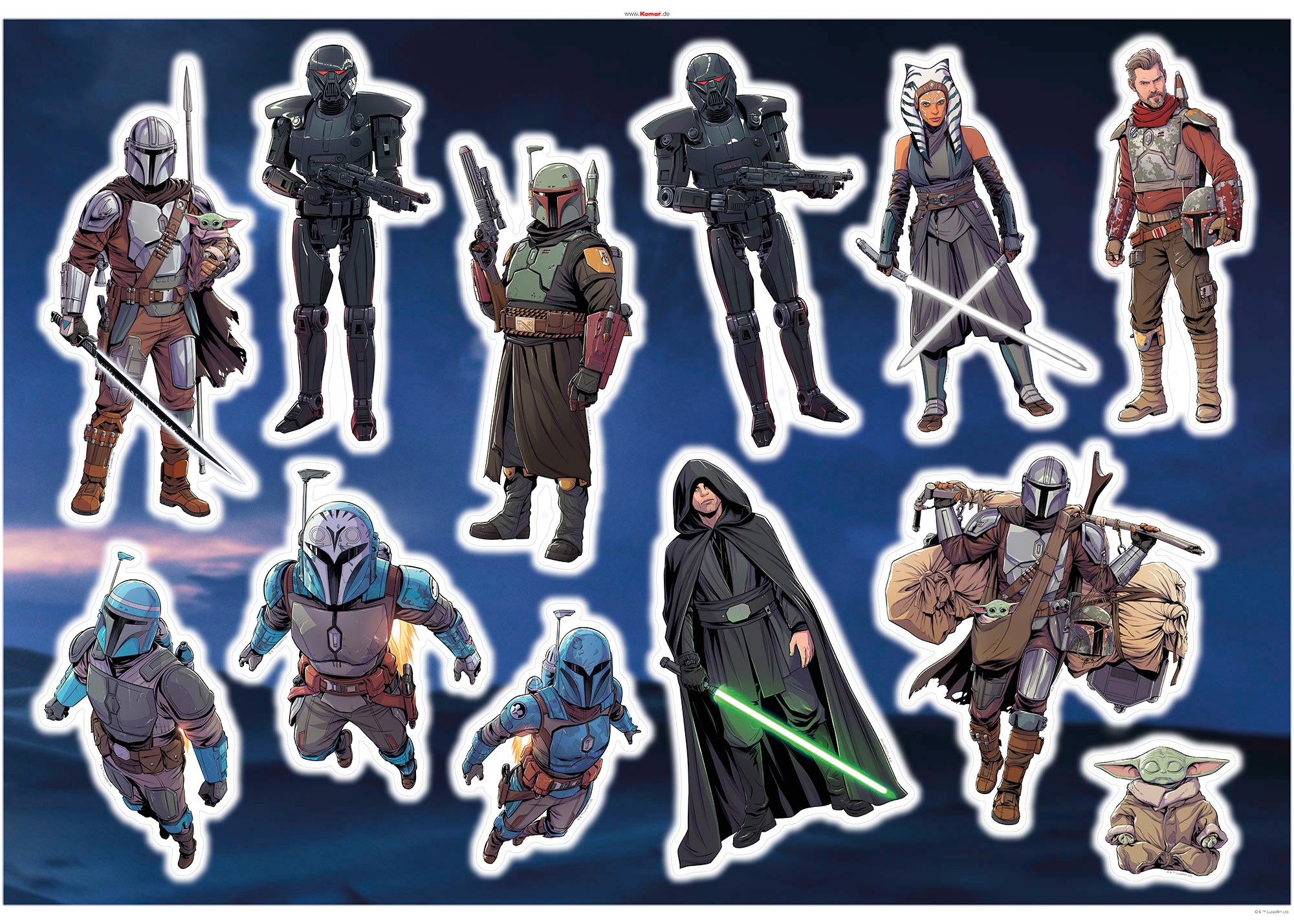 Image of Komar Wandtattoo »Mandalorian Iconic Figures«, (12 St.), 100 x 70 cm bei Ackermann Versand Schweiz