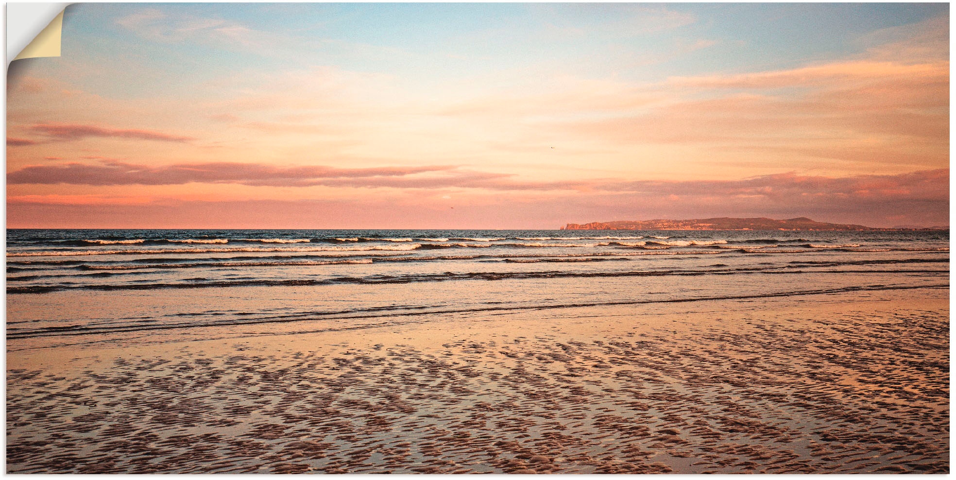 Strand, kaufen in Wandaufkleber »Sonnenuntergang Watt«, versch. St.), Grössen als Wandbild Artland Leinwandbild, im (1 Poster oder