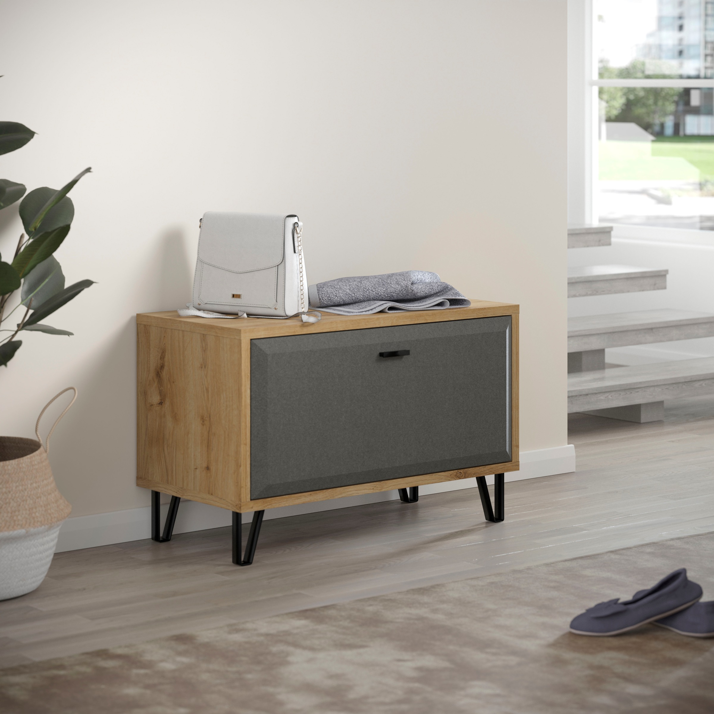 Home affaire Sitzbank »Belva« 1 Stk. tlg. Flurbank mit einer Klappe - verstellbarer Boden - (B/T/H) 79/42/51 cm
