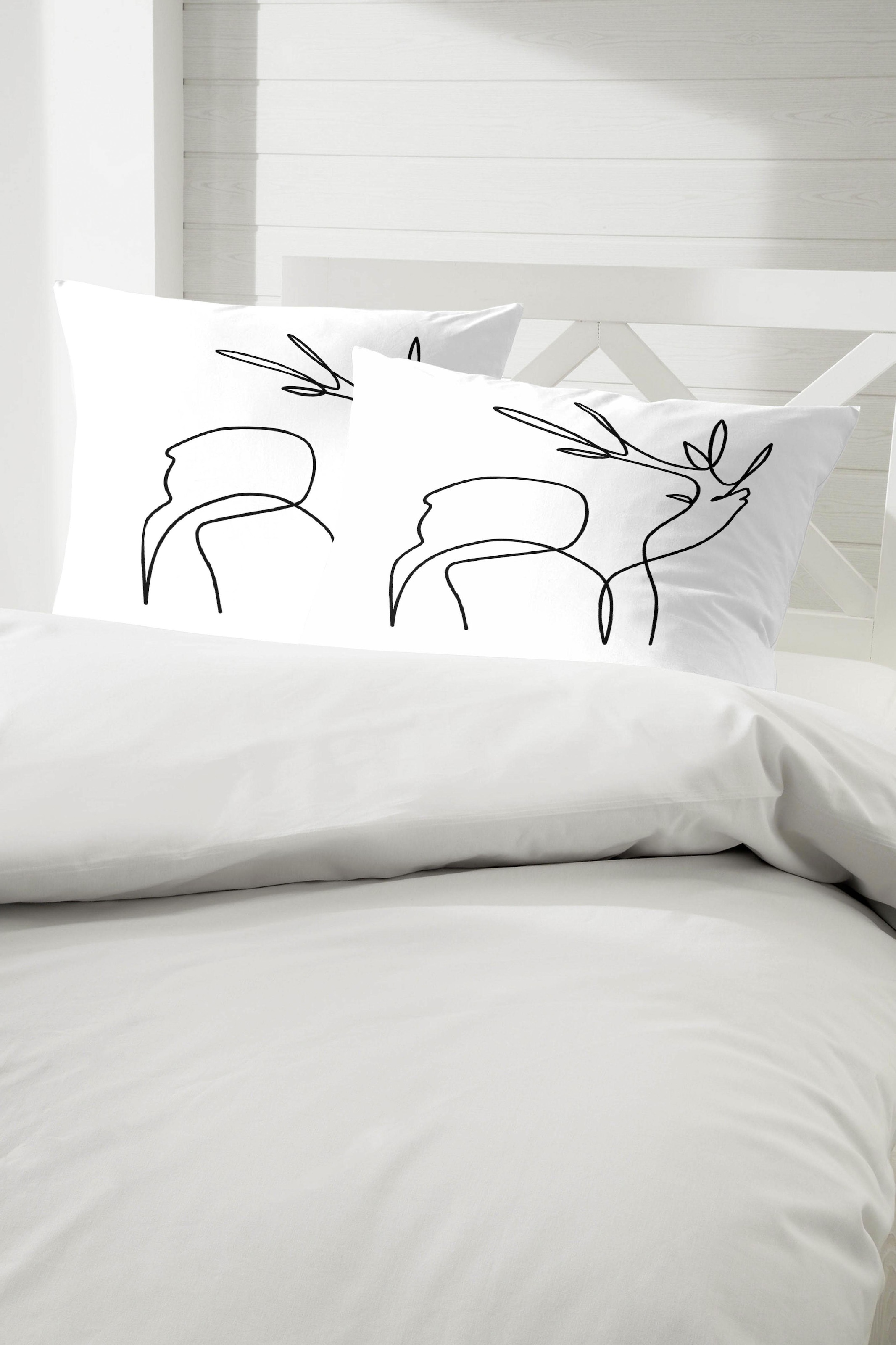 Image of Primera Bettwäsche "Pablo picasnow" 2 Stk. mit abstraktem Rentier