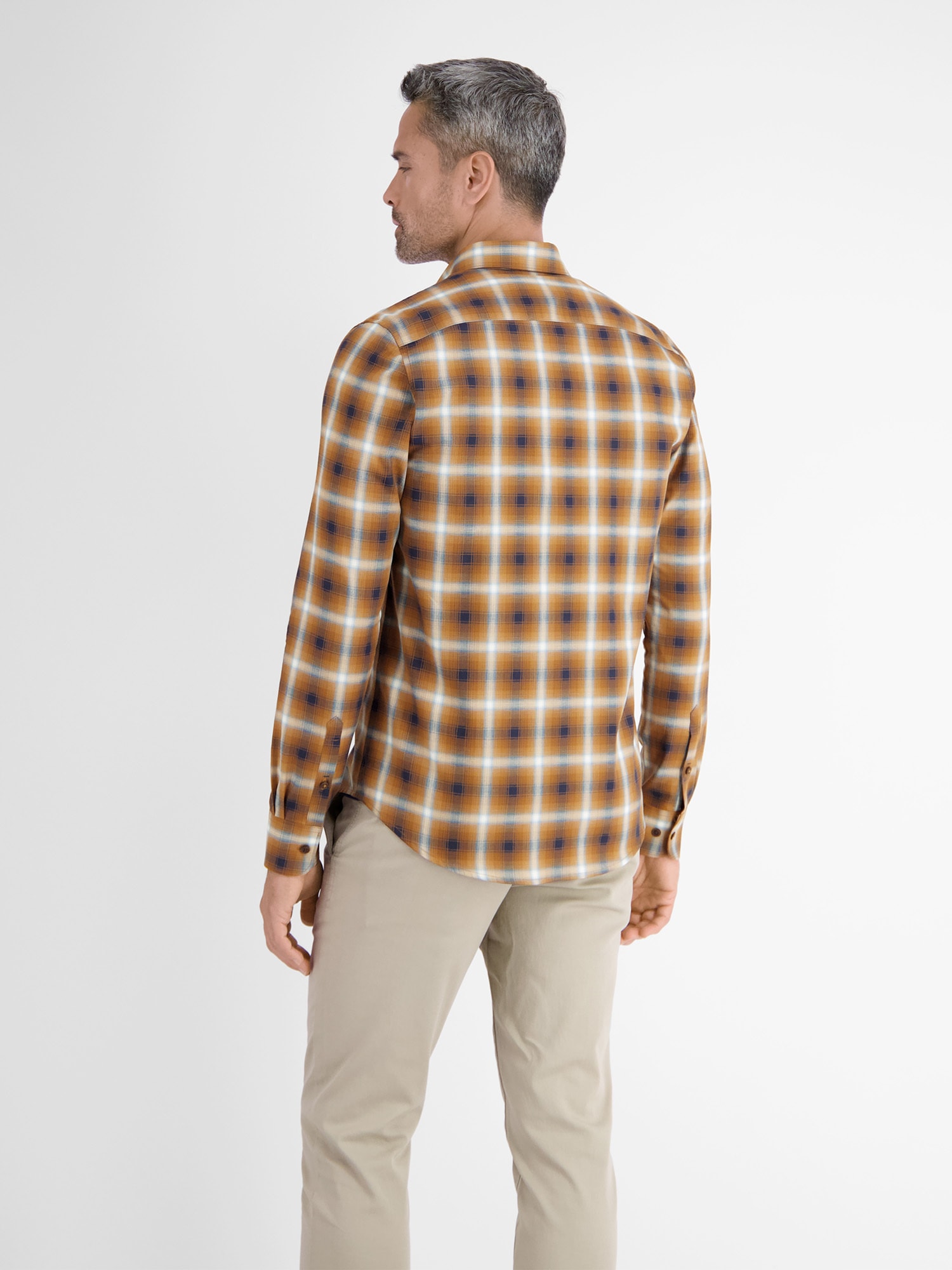 LERROS Chemise à carreaux »Langarmhemd, Fischgratstruktur, kariert«