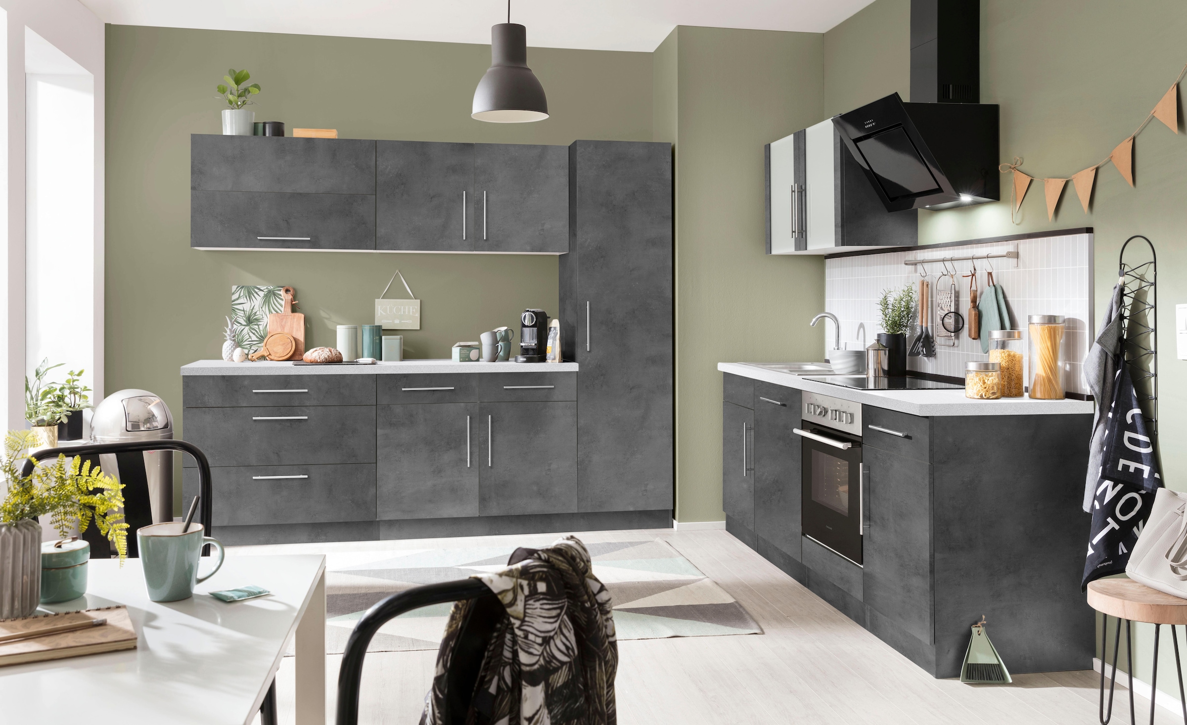 wiho Küchen Armoire basse »Cali« 90 cm breit, mit 2 grossen Auszügen ohne Arbeitsplatte