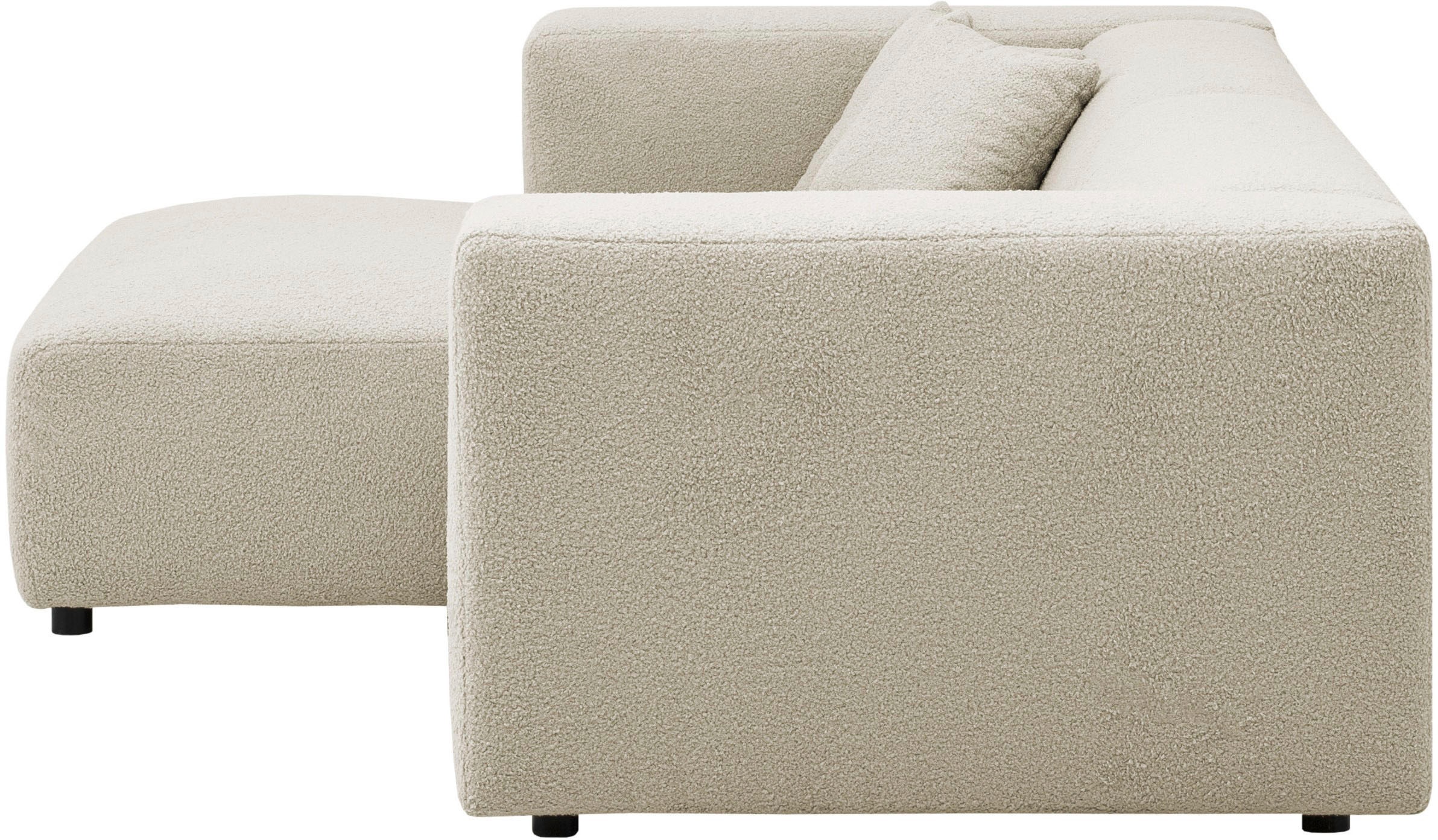 andas Ecksofa »BAKELS, L-Form in Cord oder Boucle-Stoff, moderne Couch«, wahlweise Recamiere rechts/links, bequemer Sitzkomfort