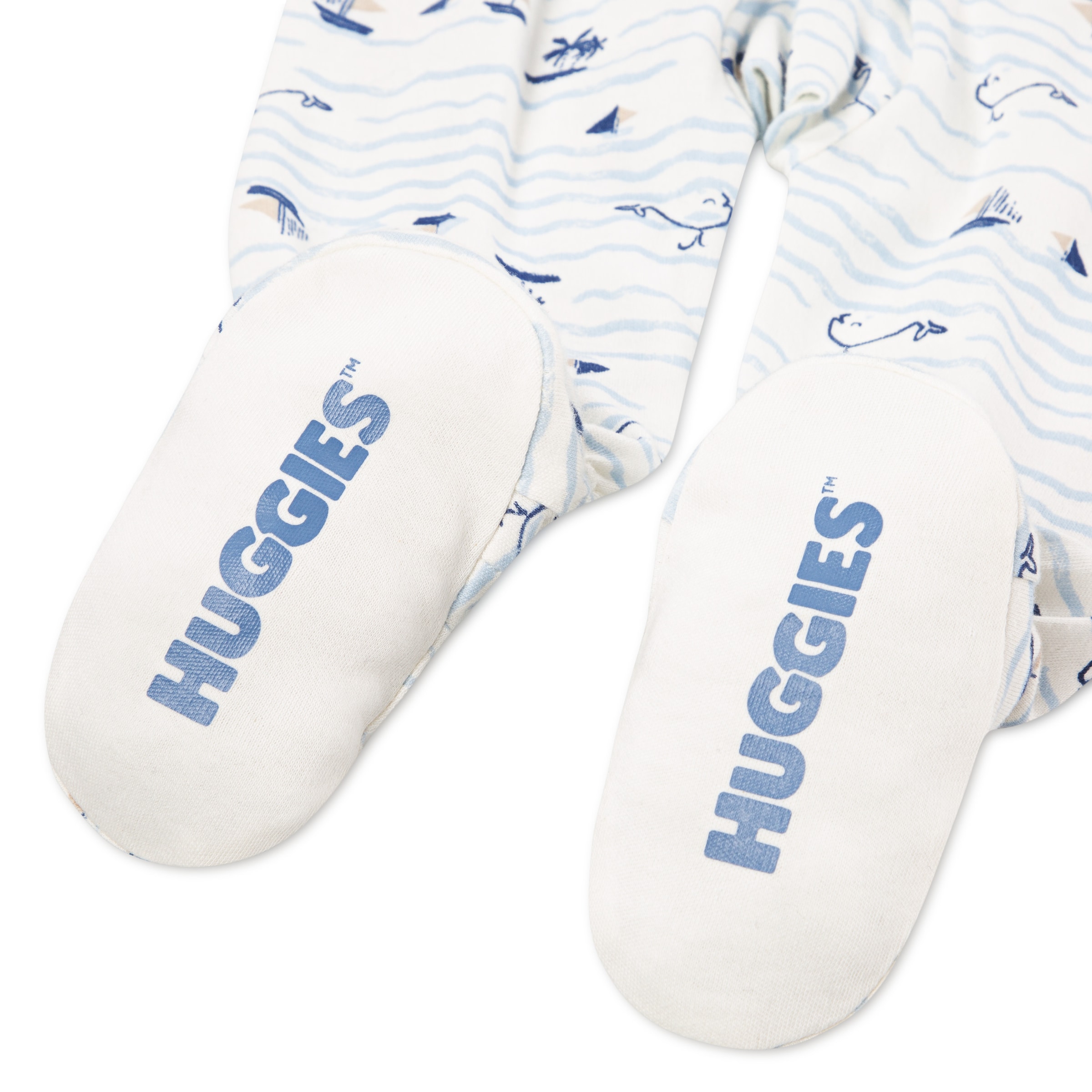HUGGIES babywear Schlafoverall »HUGB FOOTED COVERALL« mit maritimem Alloverprint, Baumwolle