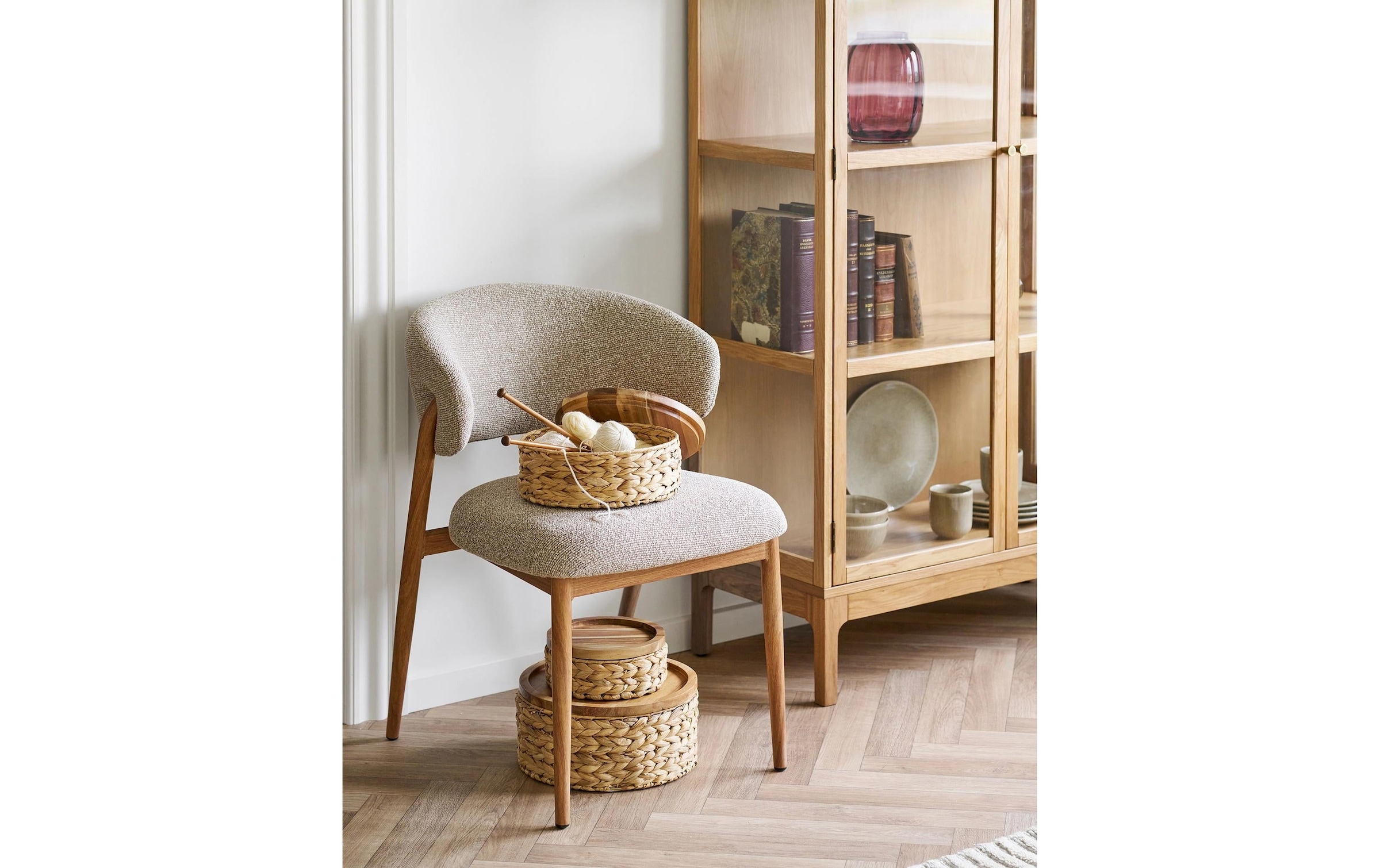 House Nordic Aufbewahrungsbox »Botofte, Wasserhyazinthe, 3er-Set« Aufbewahrungskörbe mit Holzdeckel im 3er-Set